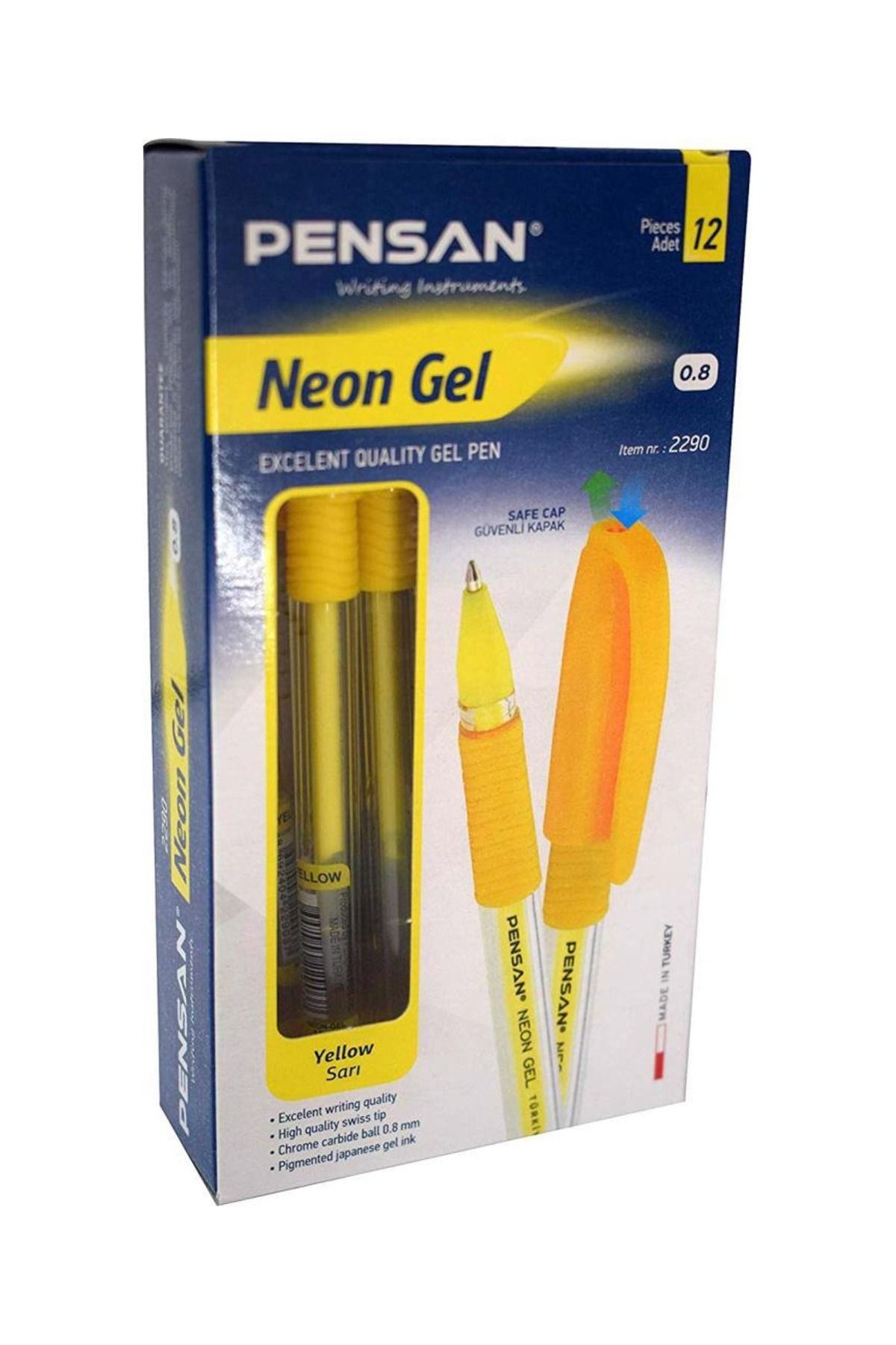 Kareem Pensan Neon Jel Kalem Sarı 1 Mm 12 Li