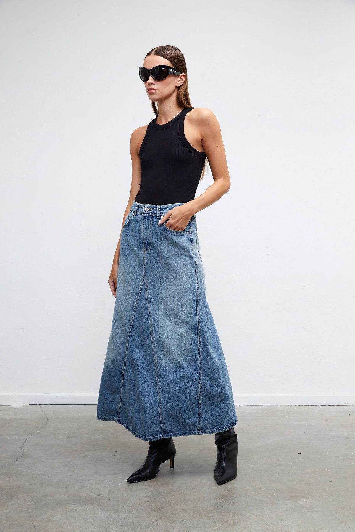 VATKALI-Maxi Denim Skirt 3