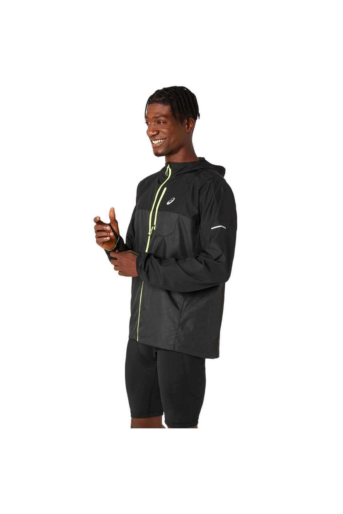 Asics کت مشکی مردانه Windbreaker Packable Fujitrail 2011C991-001