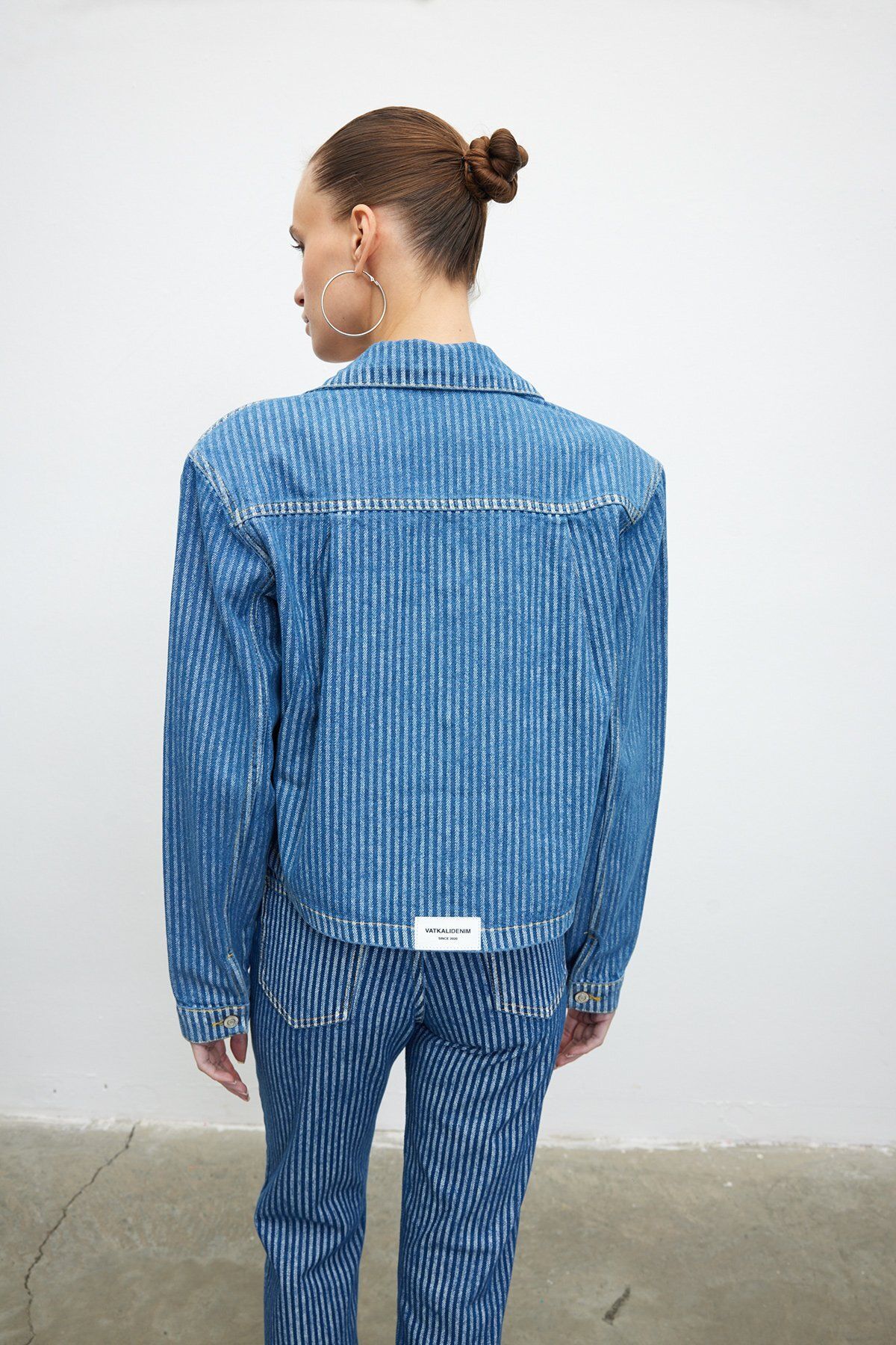 VATKALI-Jachetă crop din denim cu dungi 5