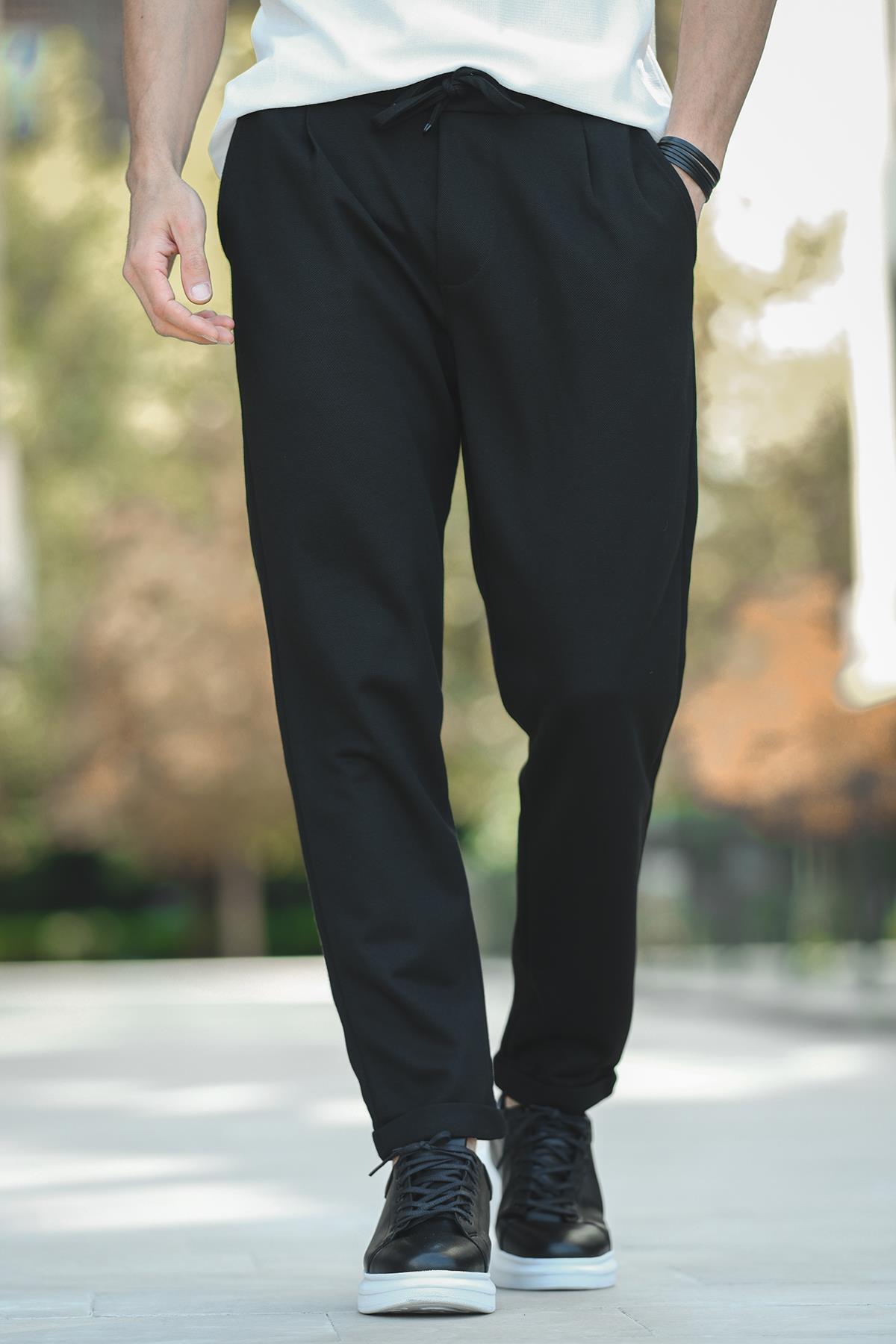 Oksit-Ανδρικό παντελόνι Jogger Carlino με ελαστική μέση με διπλό πόδι από ύφασμα Pique 3