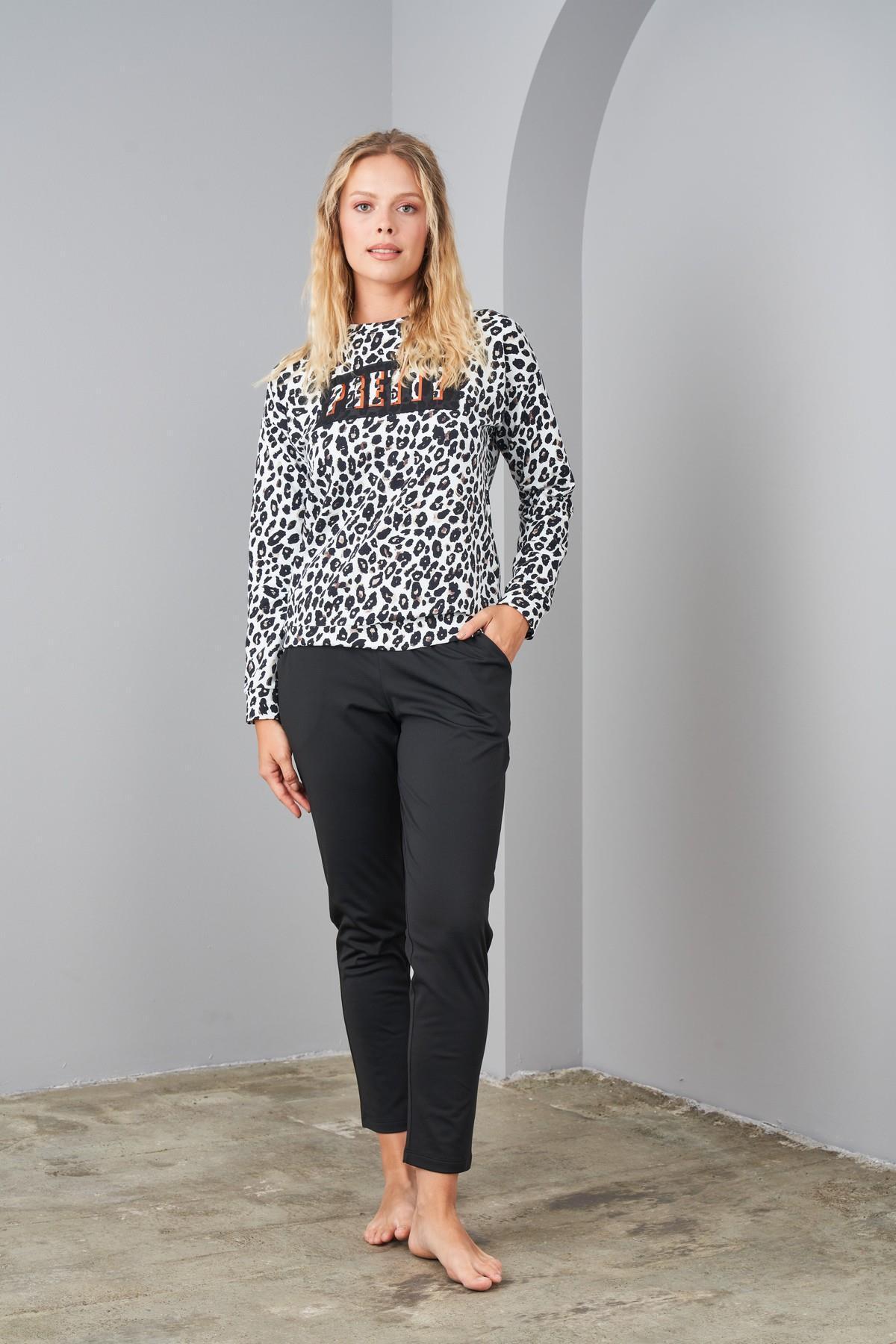 PJS-24584 Black Cotton Women's Pajama Set 2
