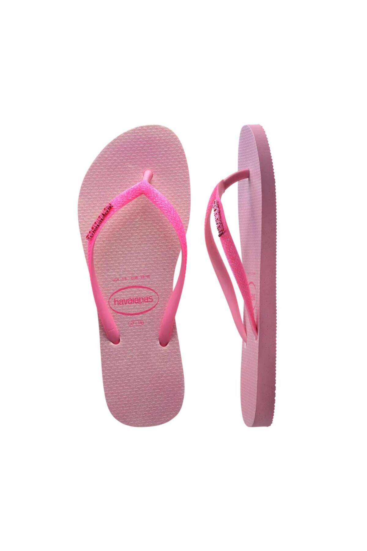 Havaianas-Pink Iridescent Glitter Women's Slippers - Slim Fit Lemonade 3