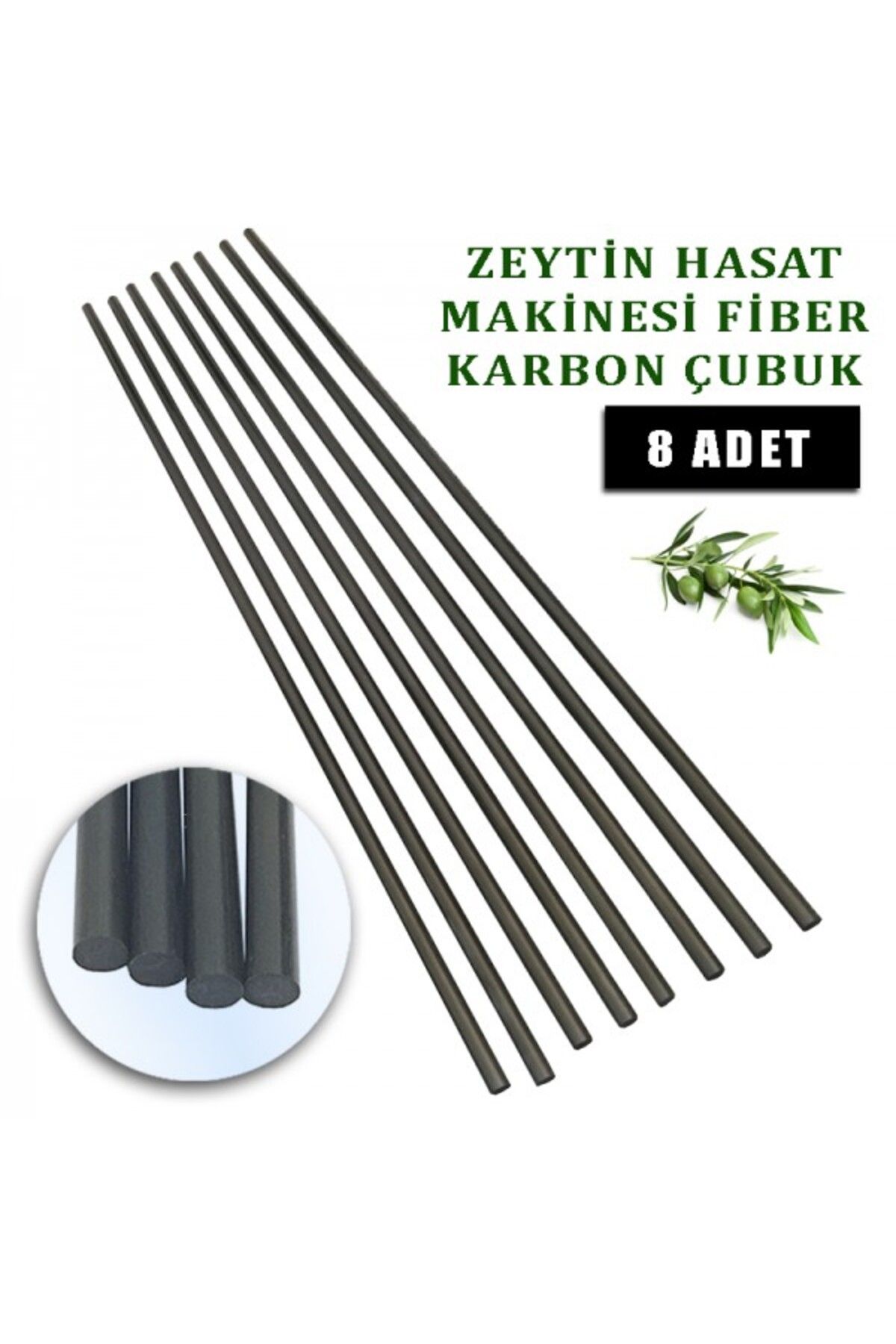 Polat Zeytin Hasat Makinesı Karbon Fiber Çubuk 5 Mm Düz 8 Adet