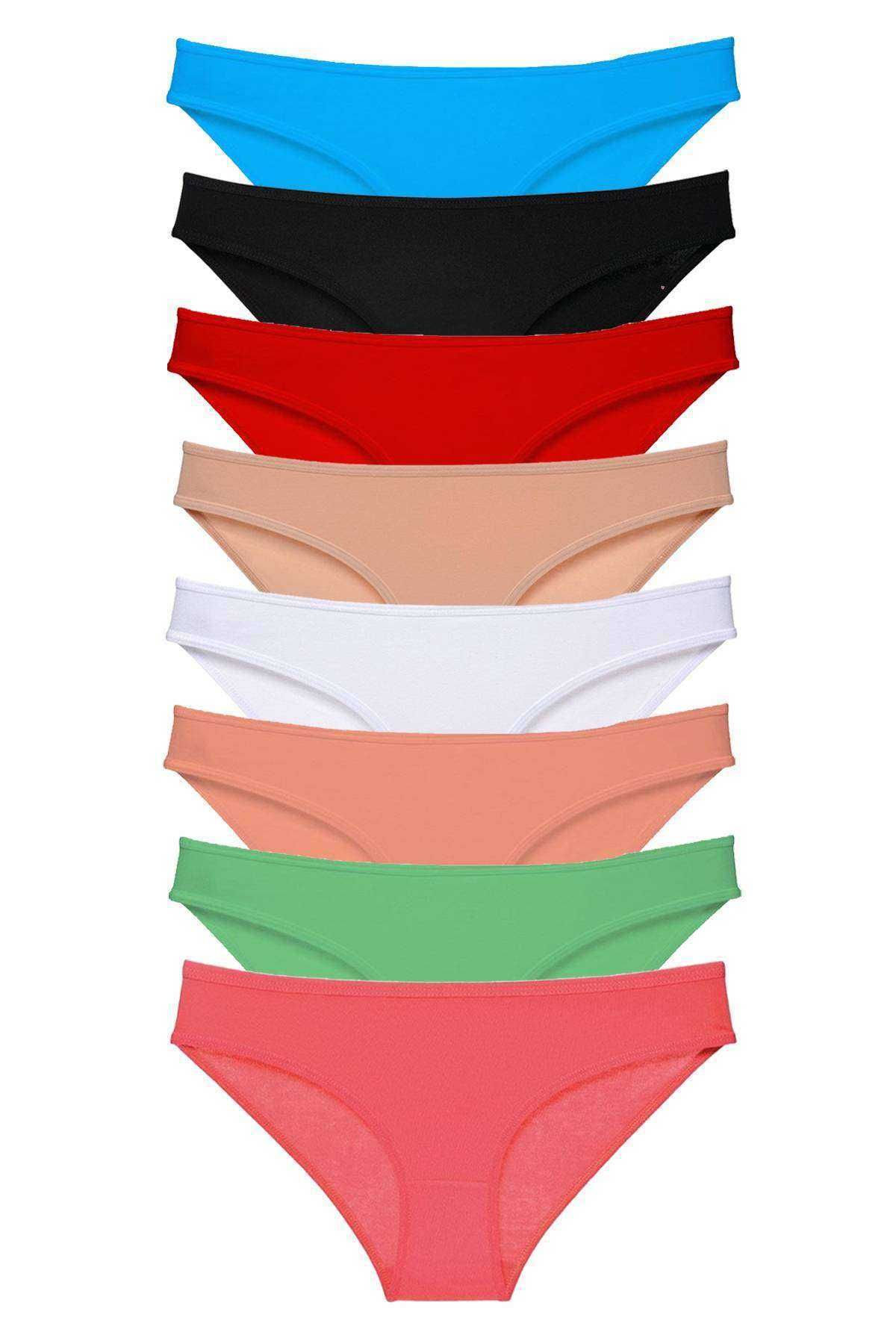 Nurum E Tİcaret 8 adet Süper Eko Set Likralı Kadın Slip Külot Set 5