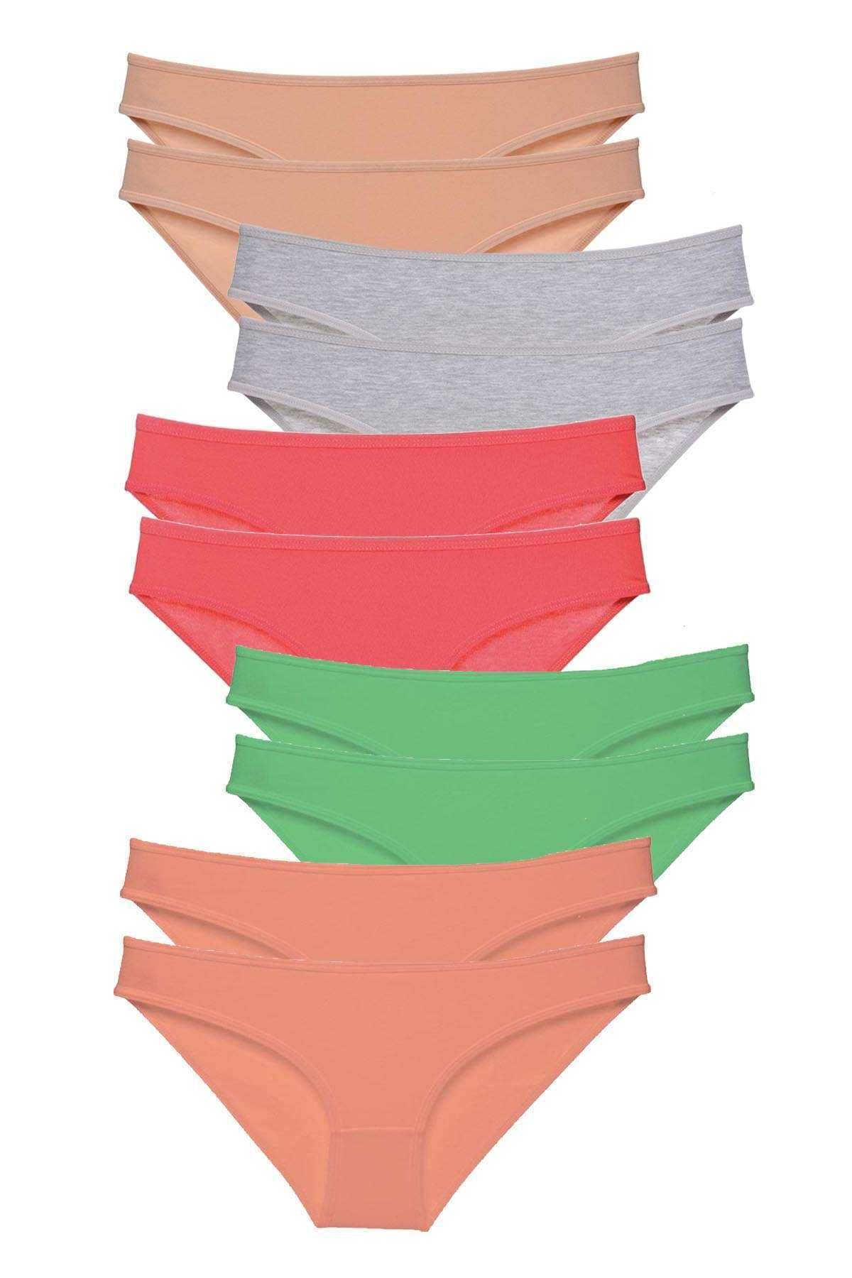Angoravi 10 adet Süper Eko Set Likralı Kadın Slip Külot Soft Renkler
