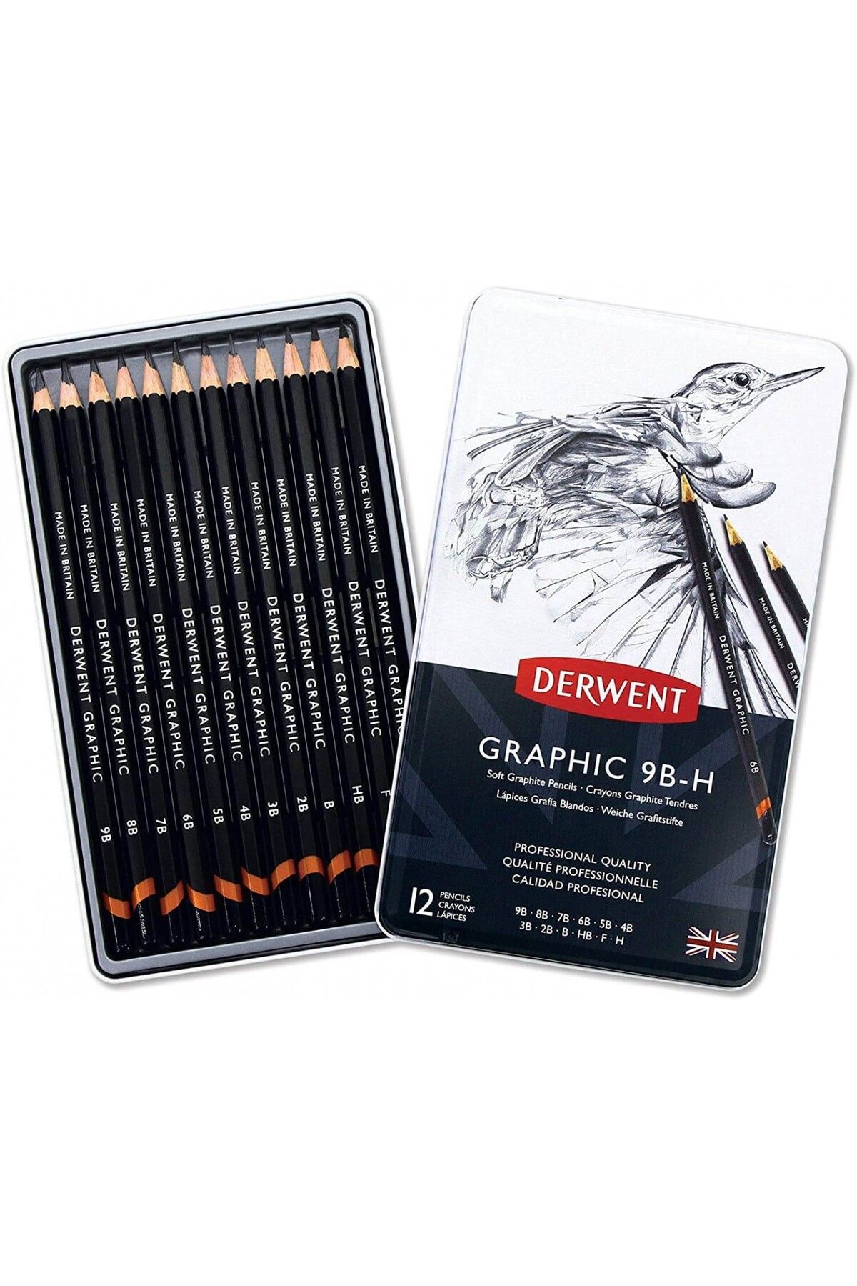 Derwent Graphic Set 12'li Dereceli Kurşun Kalem Çizim Seti - Soft / 34215