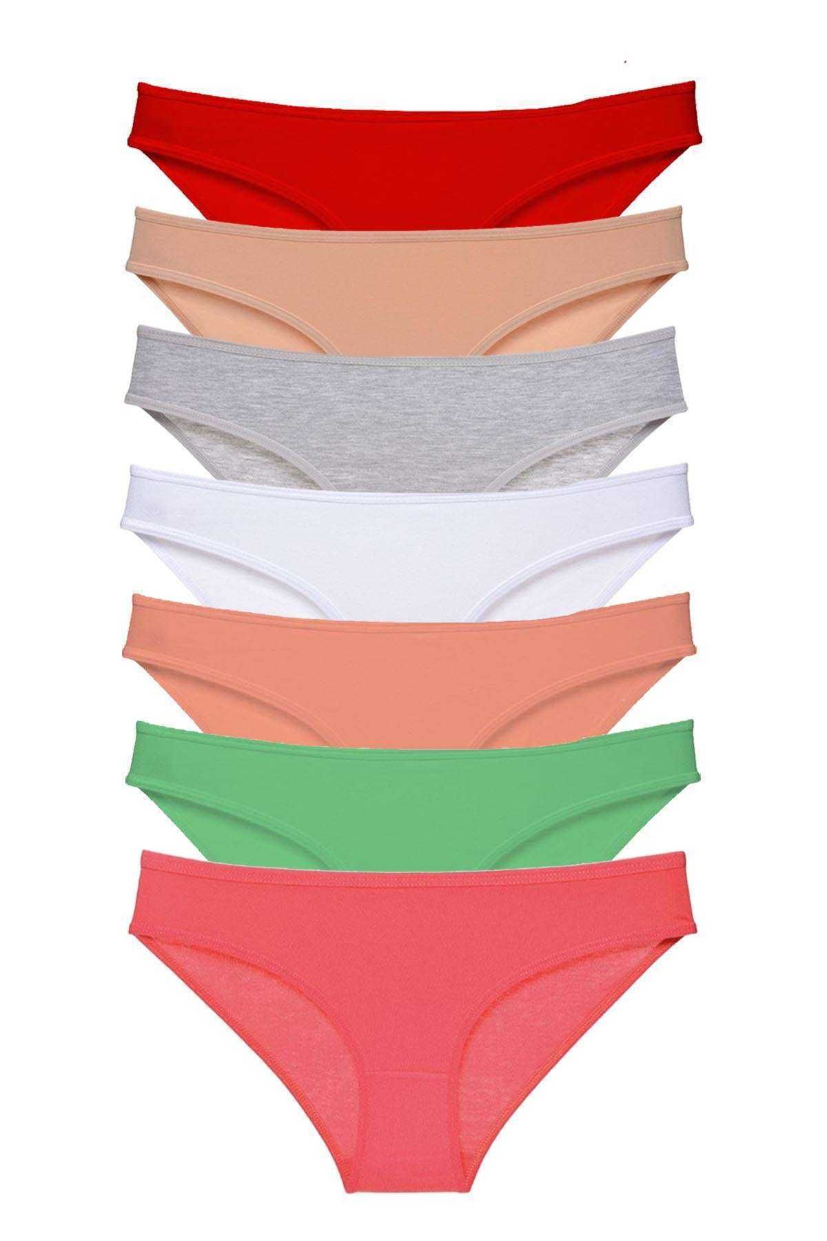 Angoravi 7 adet Süper Eko Set Likralı Kadın Slip Külot Set 8