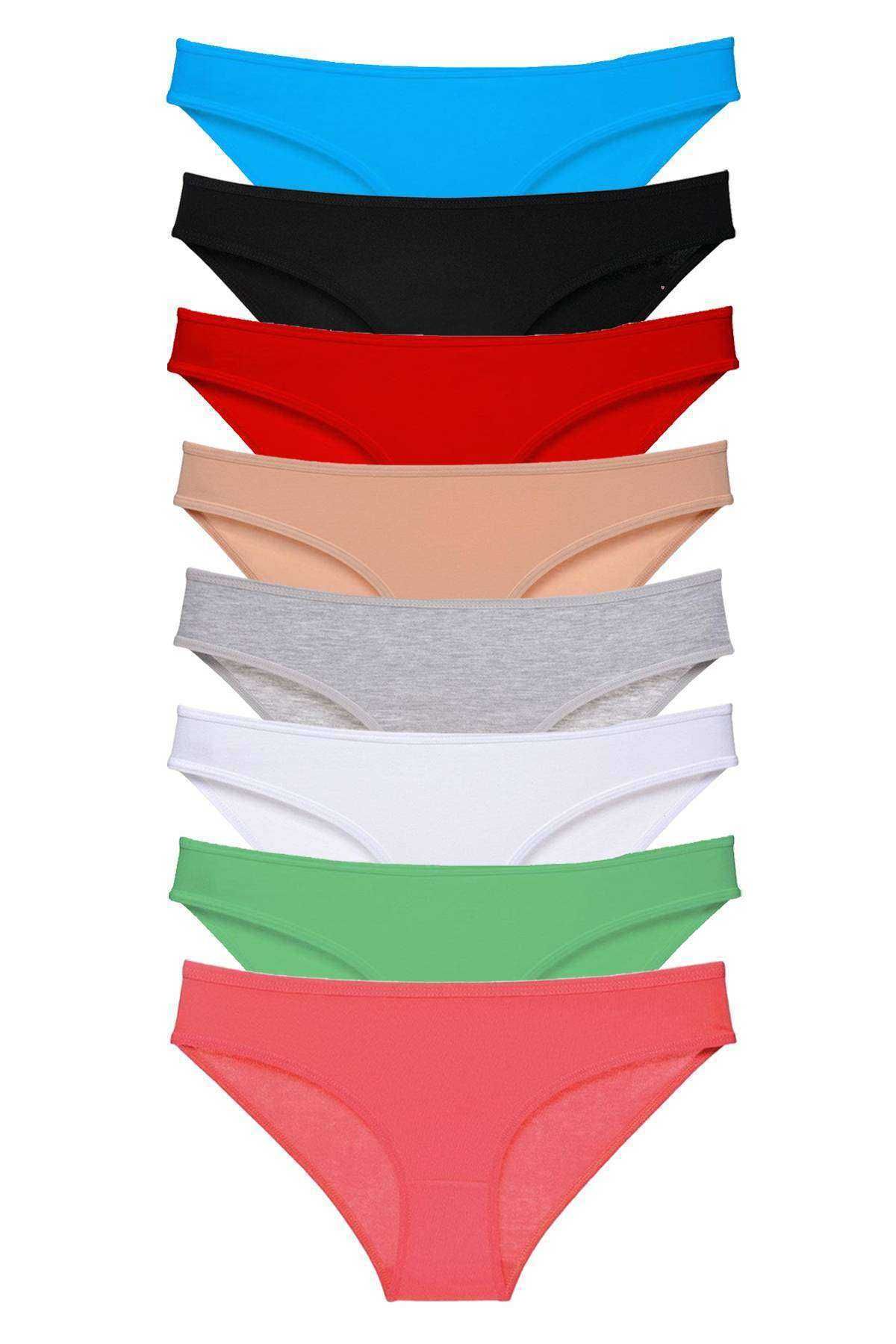 Angoravi 8 adet Süper Eko Set Likralı Kadın Slip Külot Set 3