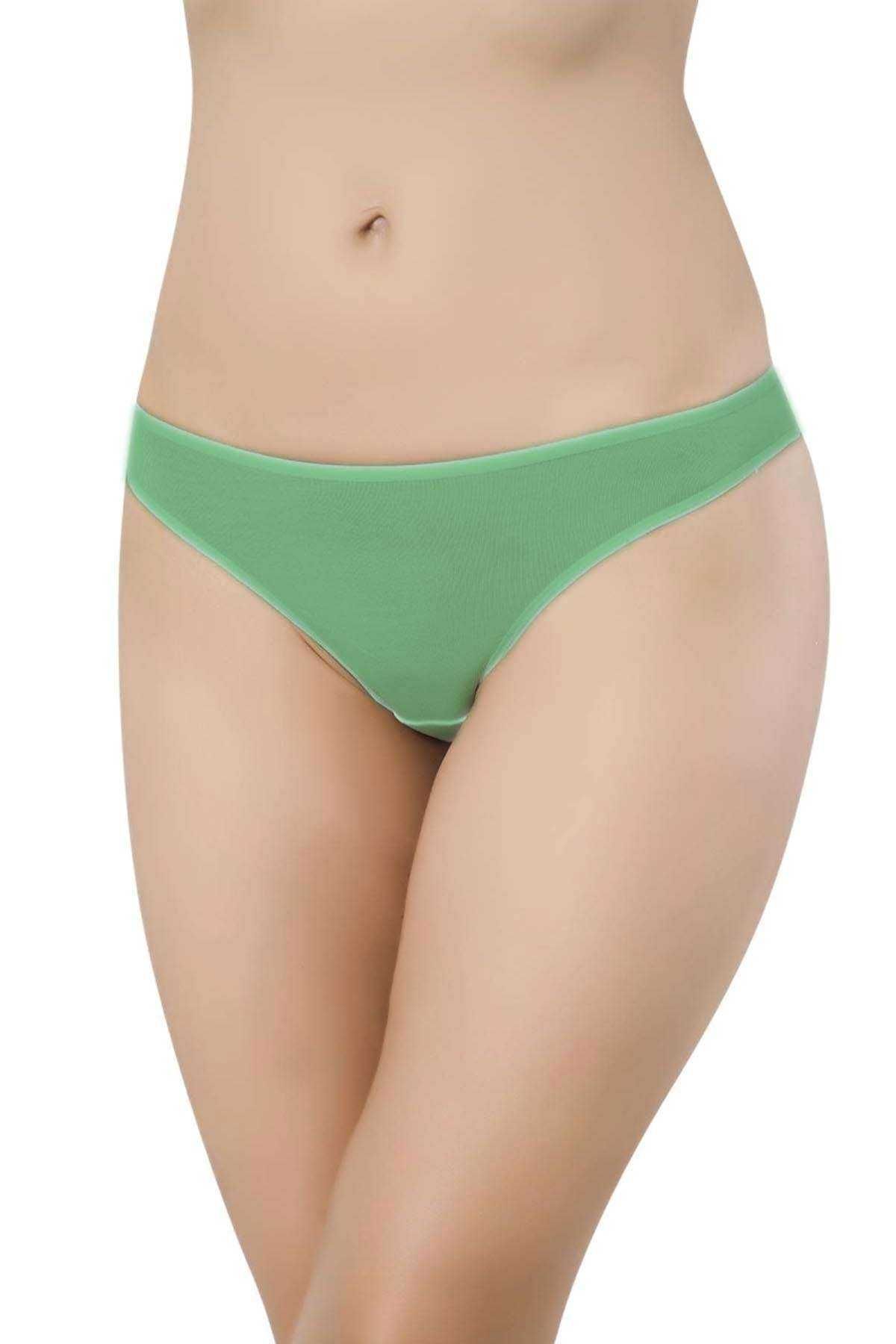 Royaleks-4 Pieces Lycra Super Eco Women's Slip Panties - Skin Gray White Green 5