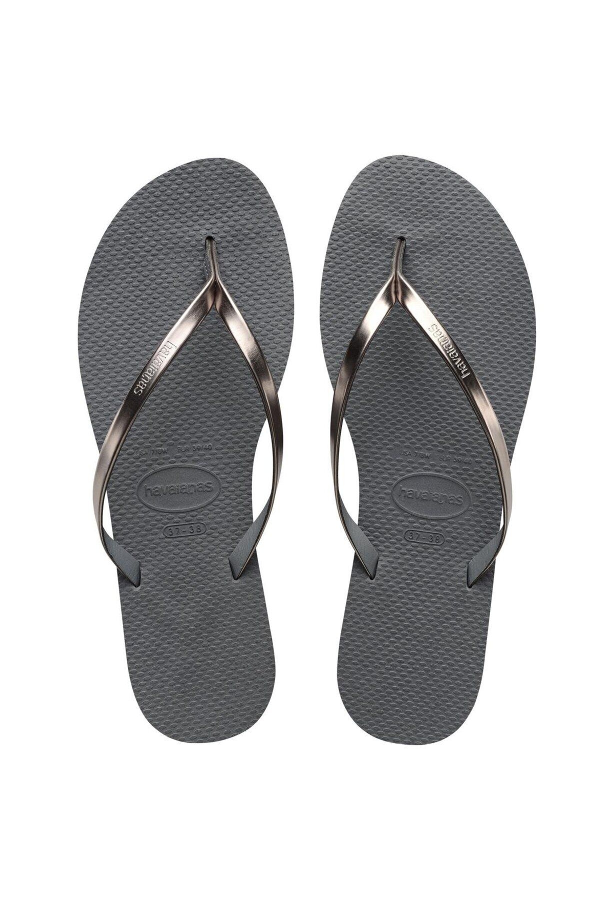 دمپایی خاکستری زنانه انگشت شما استیل فلزی Havaianas