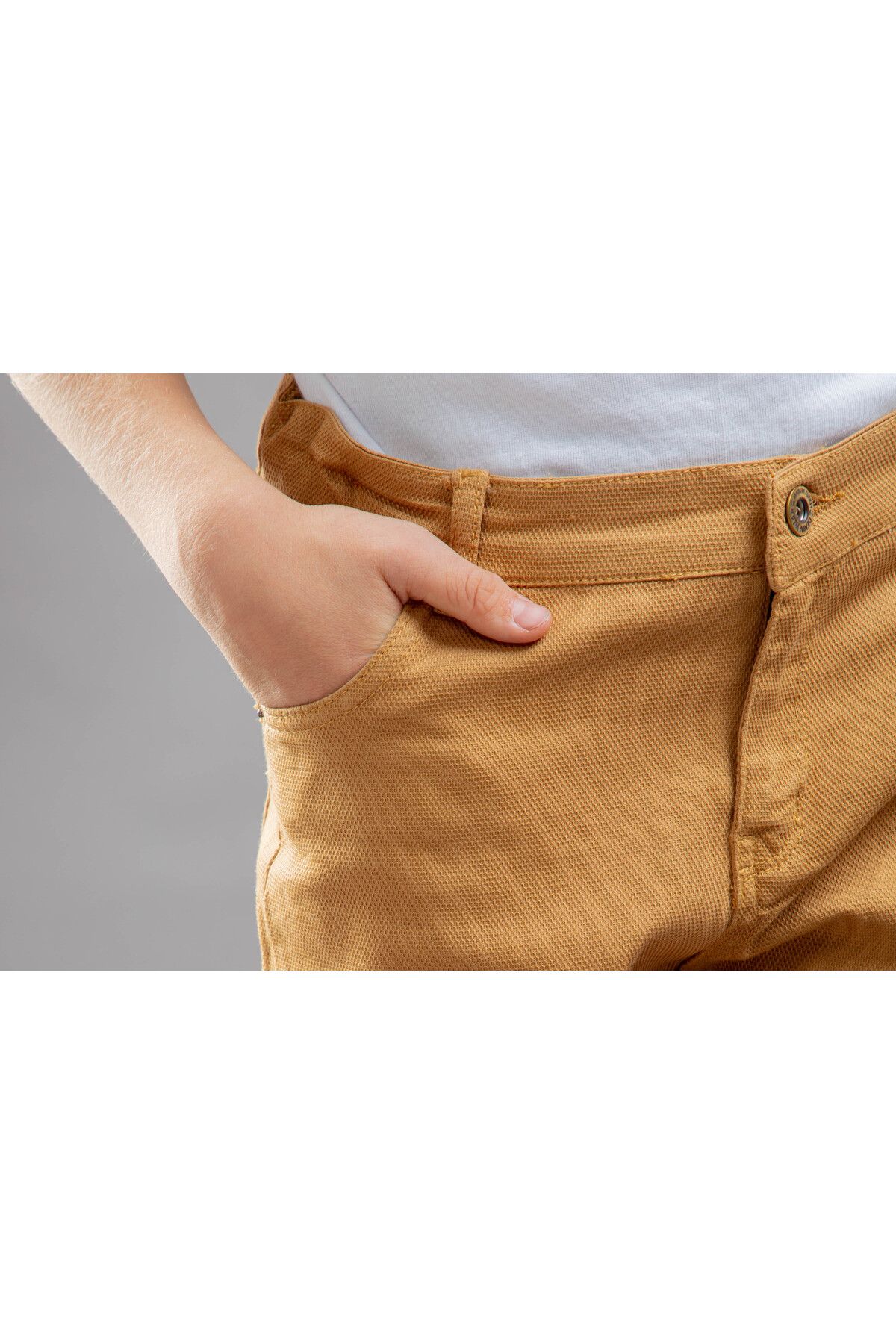rg kidsstore-Pantaloni tăiați morcov din țesătură gabardină pentru copii 4