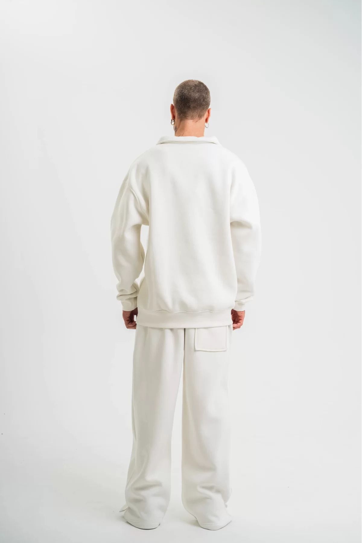 Roque-Oversize Polo Collar Tracksuit Set with Slits on the Legs 3