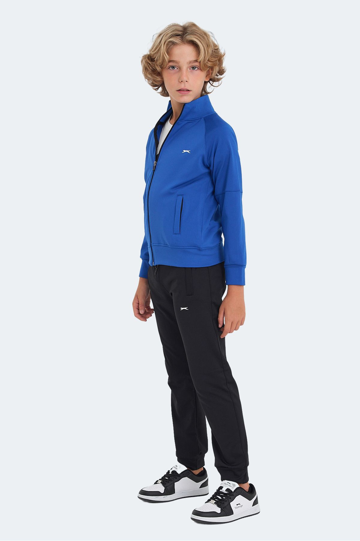 Slazenger-Unisex detská tepláková súprava - Saks Blue Next 3