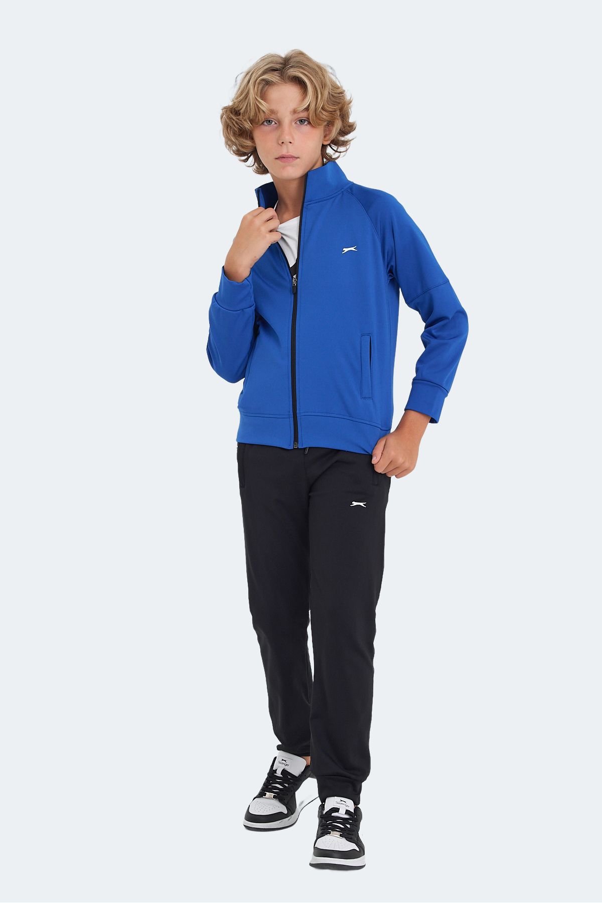 Slazenger-Unisex detská tepláková súprava - Saks Blue Next 5