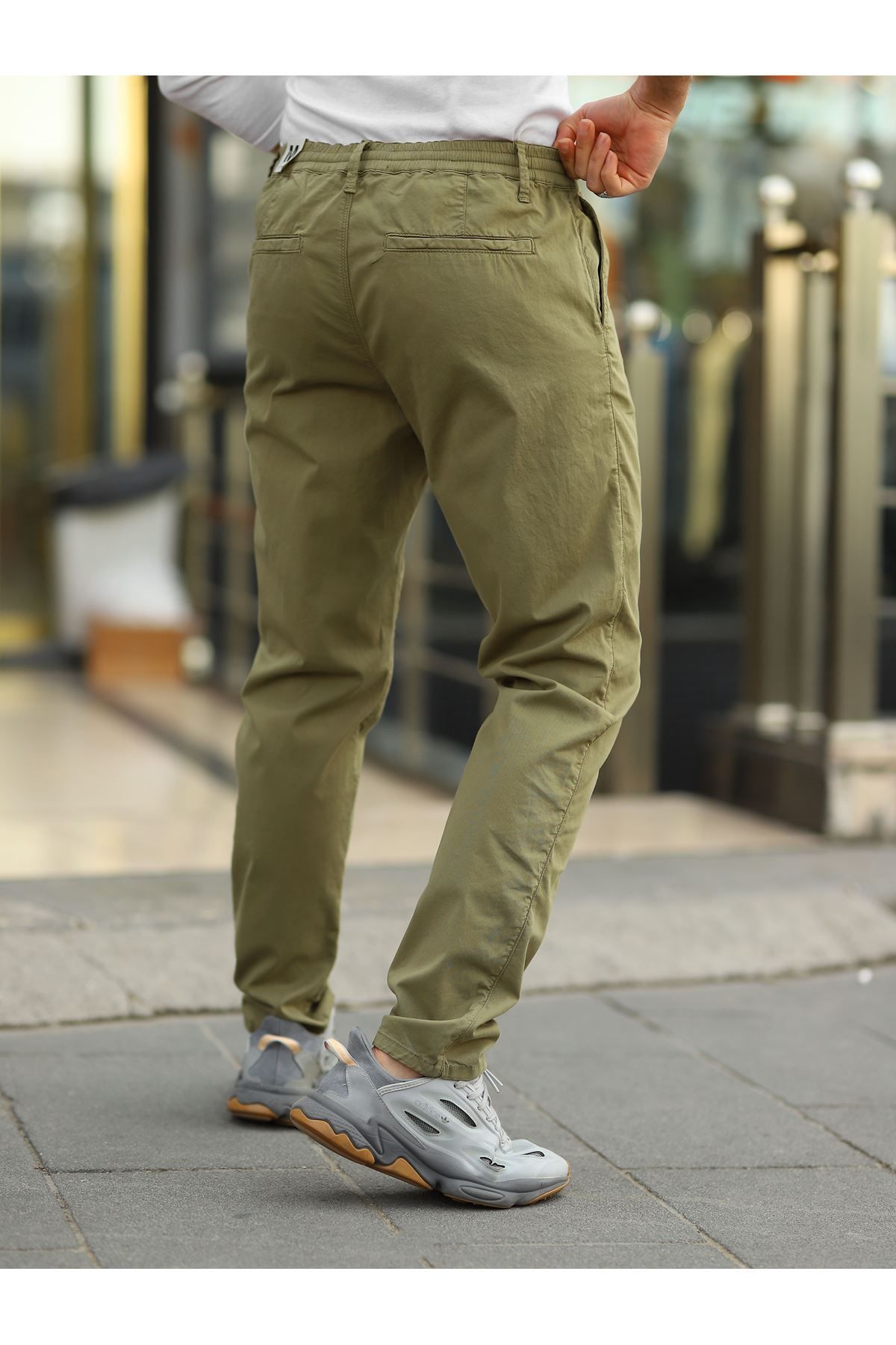 LTC Jeans-Pánske khaki nohavice s elastickým pásom pohodlné jogger nohavice 3