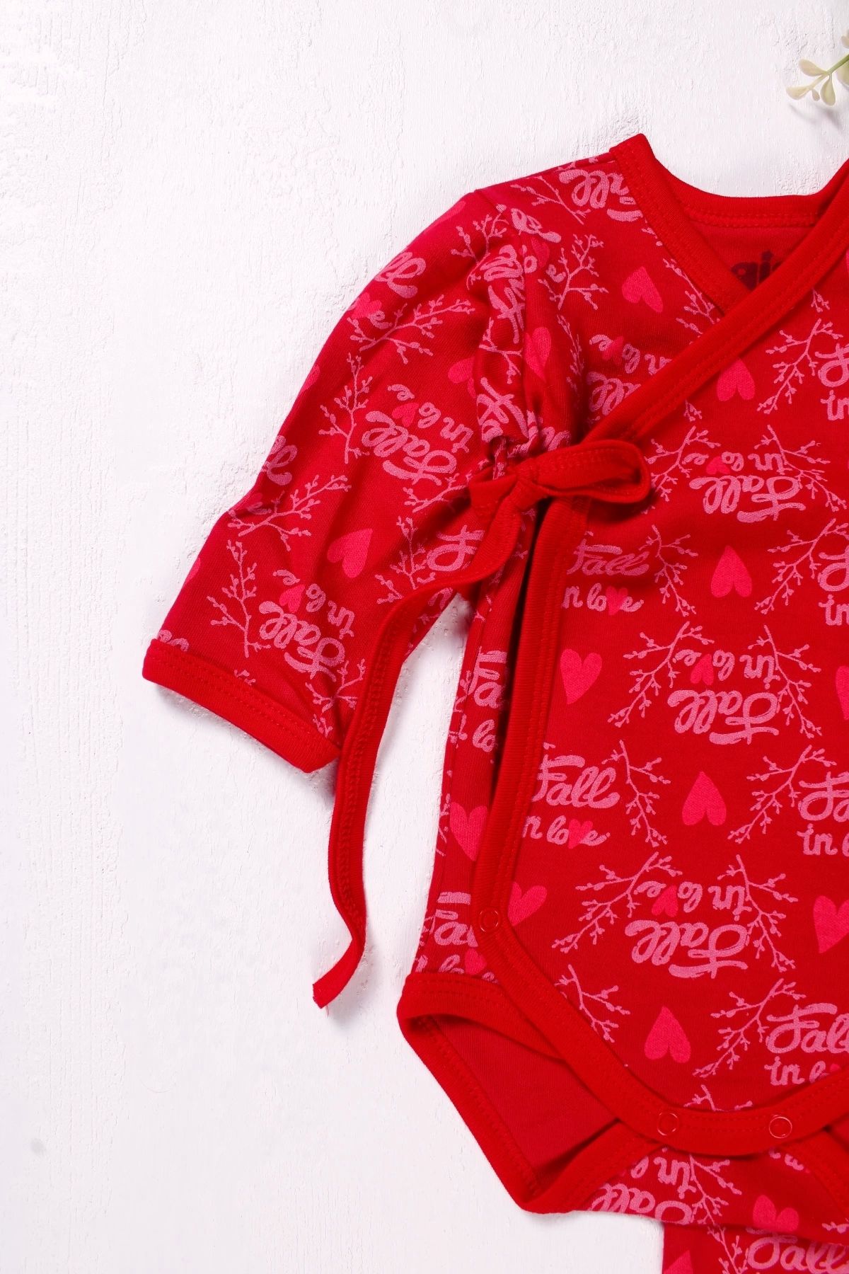 Babydonat ست 2 تکه دختر بچه کراوات دوبله Is Love Patterned