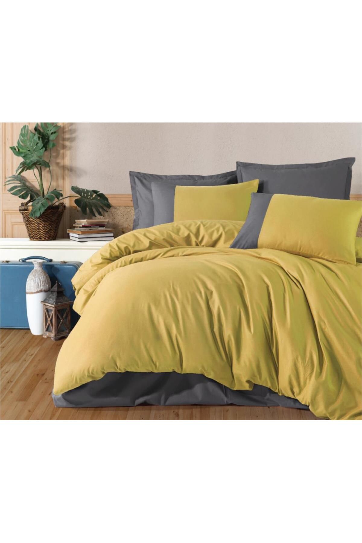 FAYMEM GLOBAL Butik Serisi Çift Kişilik Nevresim Takımı Pure V7 Sarı