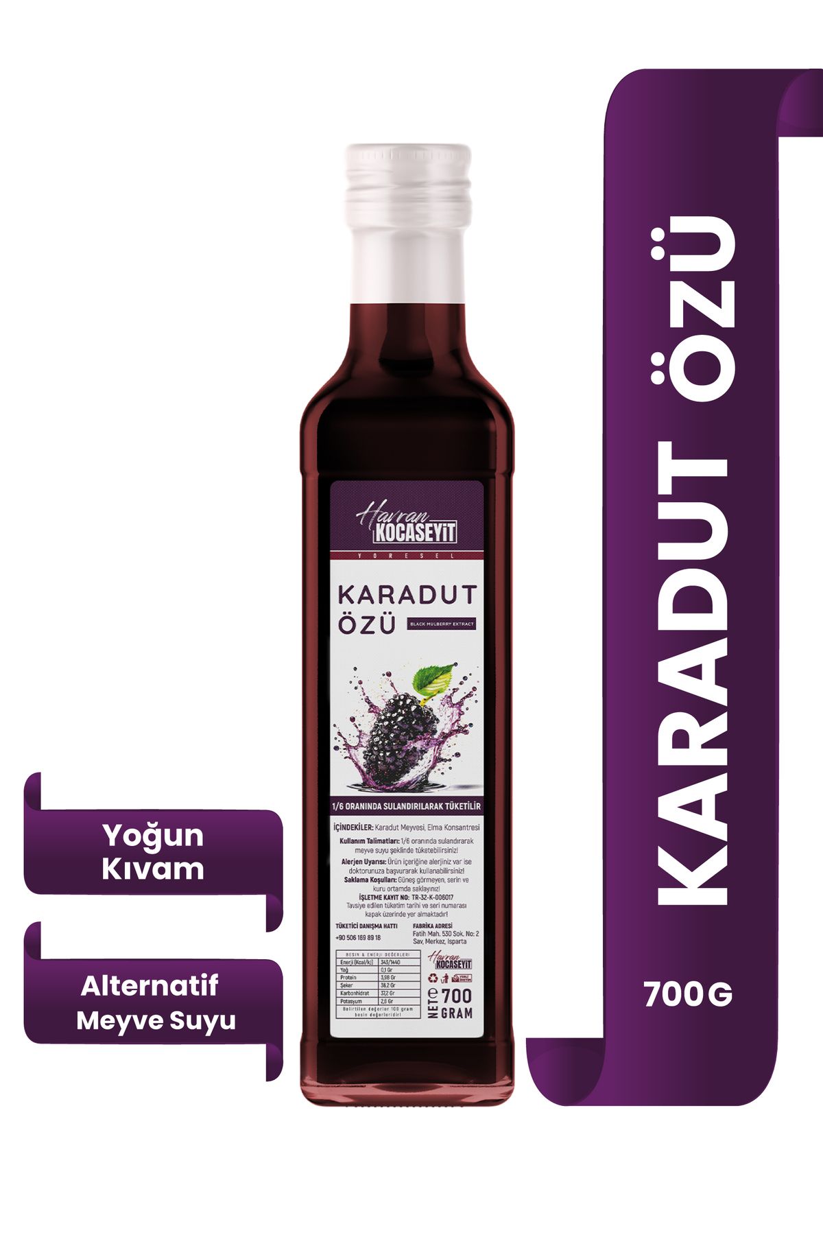 HAVRAN KOCASEYİT Karadut Özü 700 gr