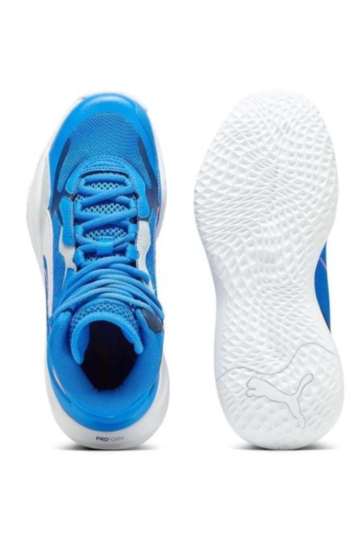 کفش تناسب اندام آبی مردانه و زنانه Playmaker Pro Mid Jr 378330 08 بسکتبال Puma
