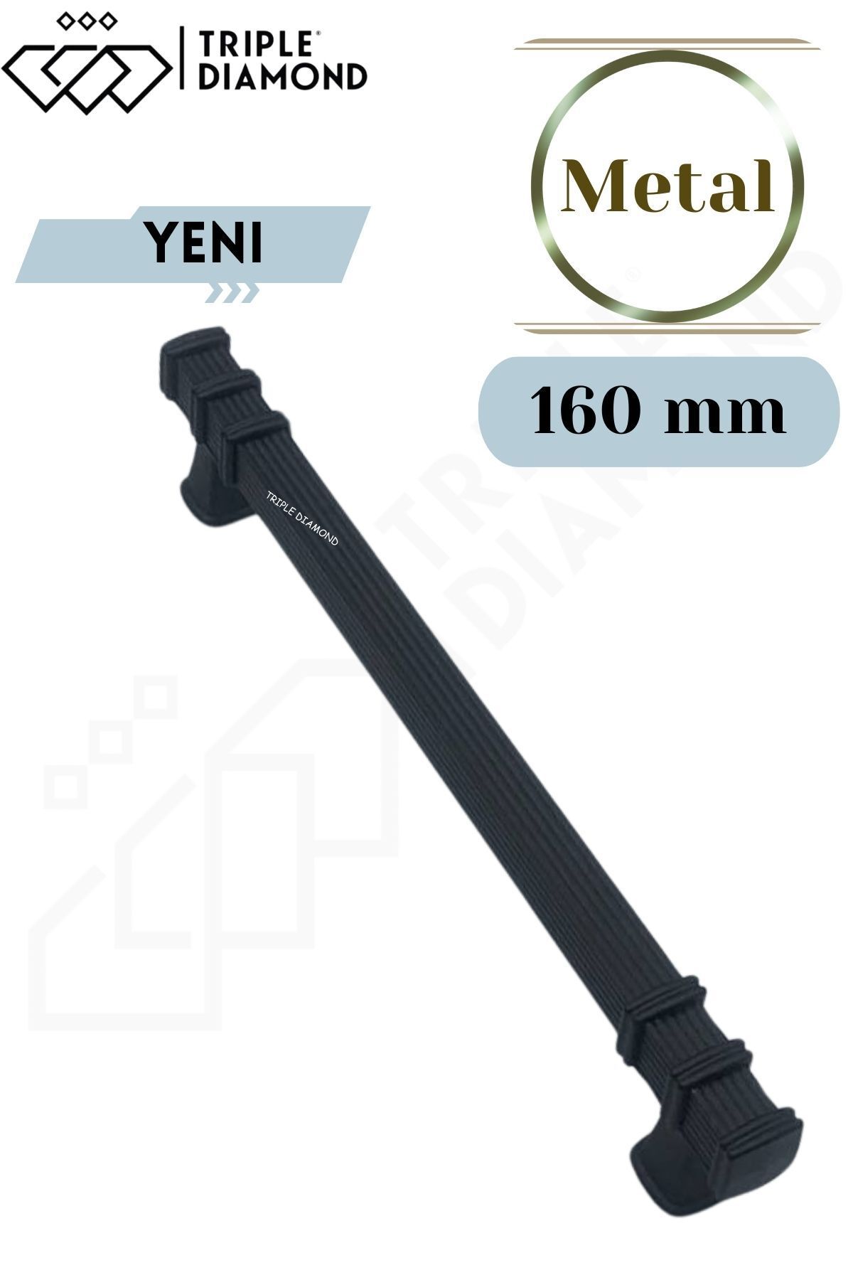 160 mm Metal Siyah Çekmece Kulpları Dolap Mutfak Mobilya Kulpu 1 Adet ( 16 cm ) = 160mm