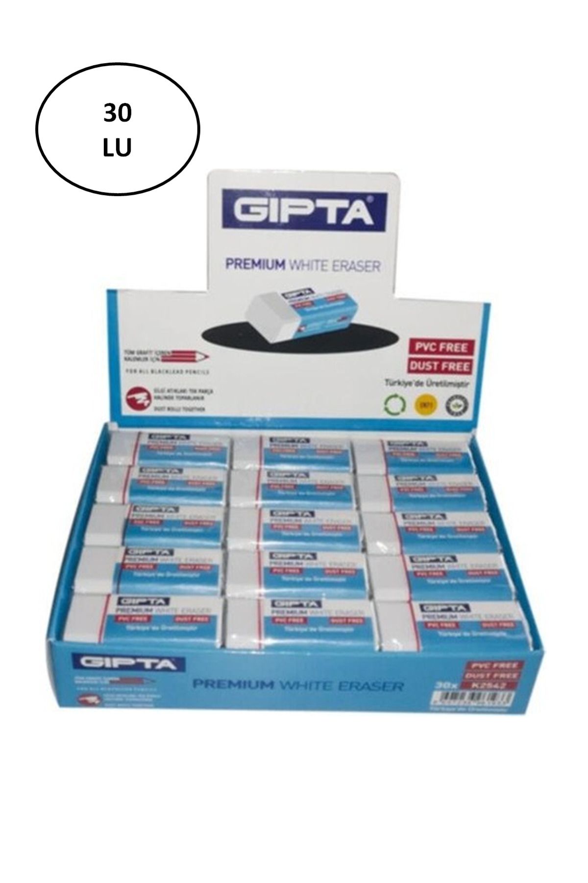 Angoravi Gıpta Silgi Premium Pvc-Dust Free Beyaz (30 Lu Paket)