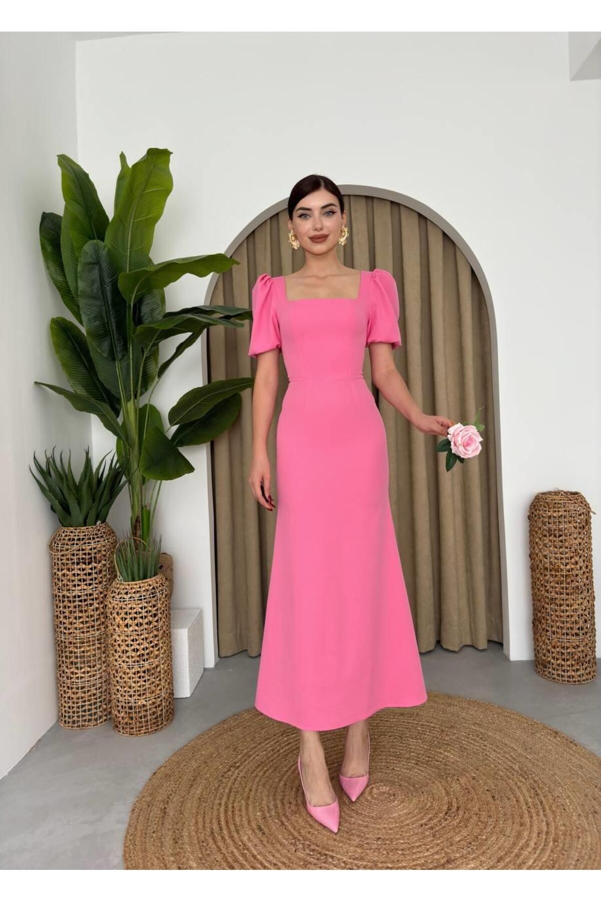 conconmoda-Rochie Maya cu maneci lungi cu balon 5
