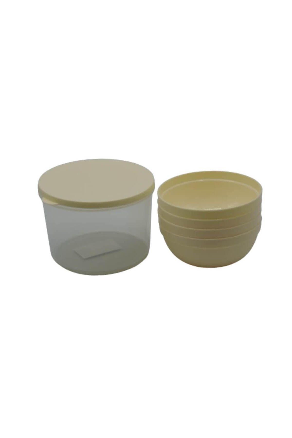 Piev-Measured Storage Container Bowl Set 5 Pieces Cream 4