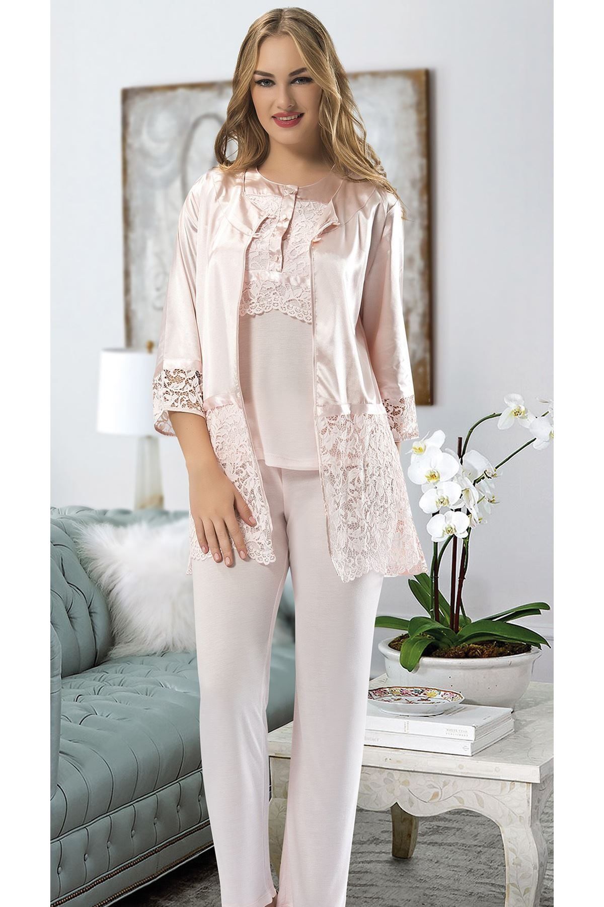 OEM Pudra Penye Pijama Takımı