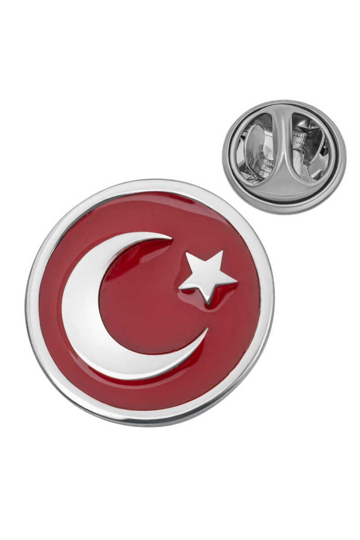 LiderGlobal 925 Ayar Gümüş Ay Yıldız Rozet