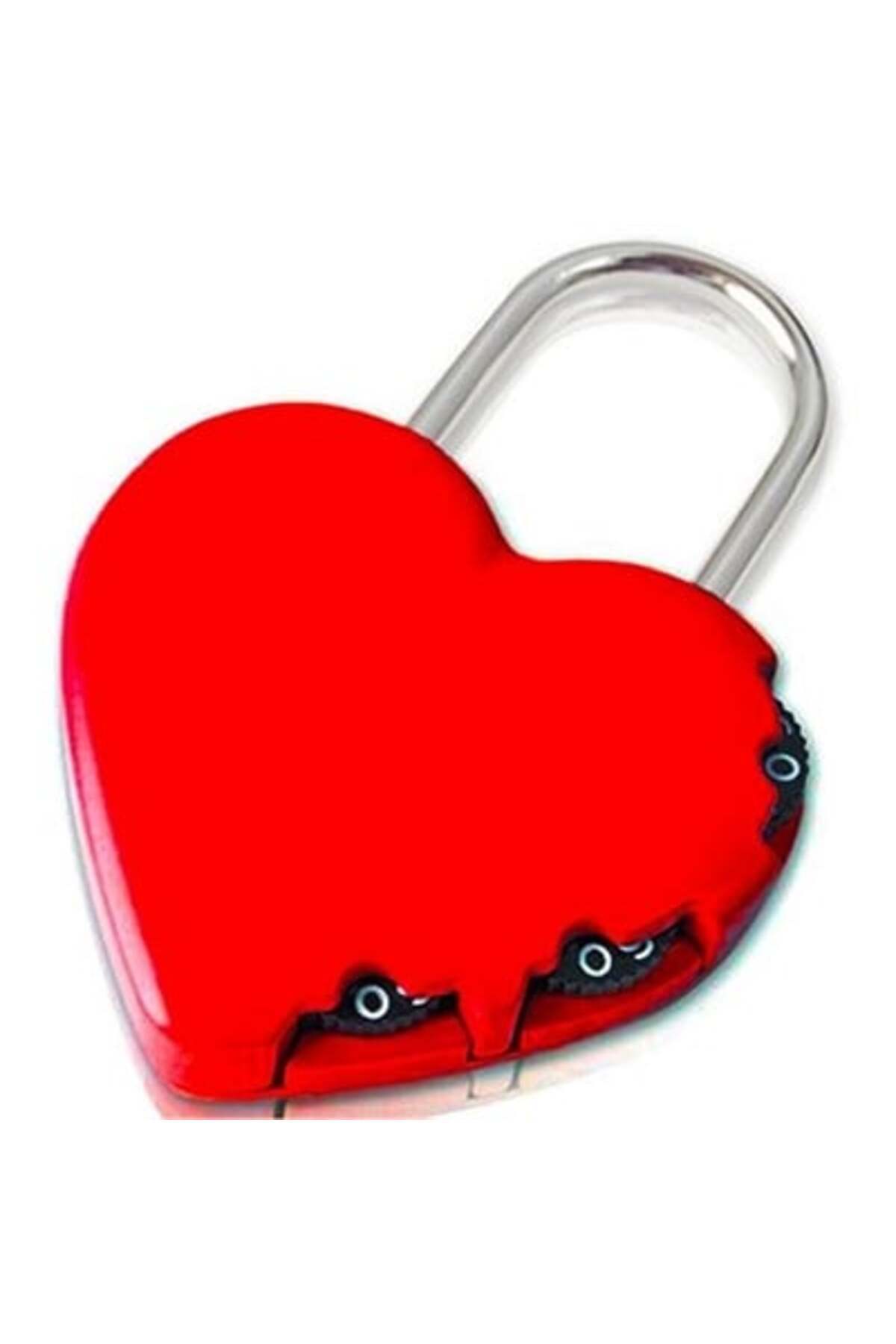 Yale 3 Şifreli Kırmızı Kalp Asma Kilit