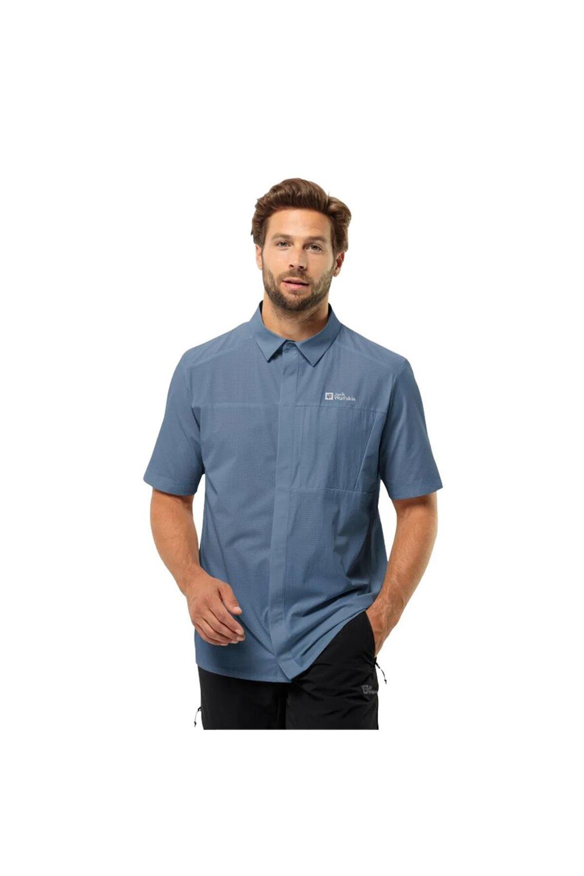 Vandra S/s Shirt M پیراهن آبی مردانه Jack Wolfskin