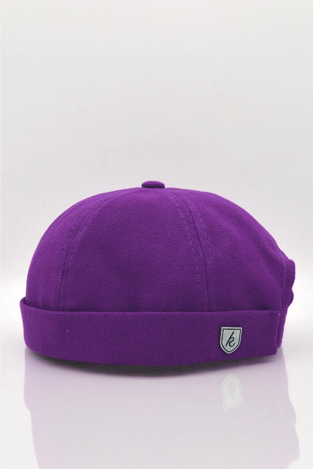 Külah-Women's Hipster Folded Cap Purple Docker Hat 2