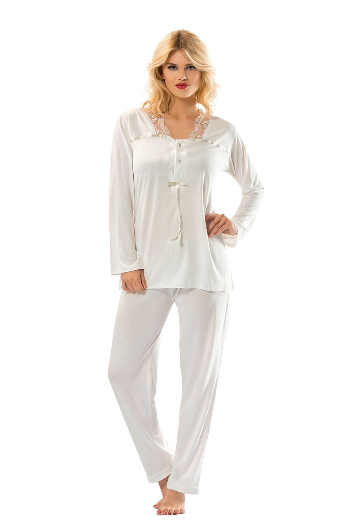OEM Ekru Penye Pijama Takımı