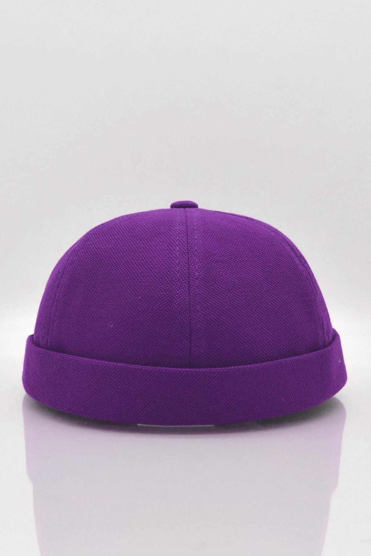 Külah-Women's Hipster Folded Cap Purple Docker Hat 1