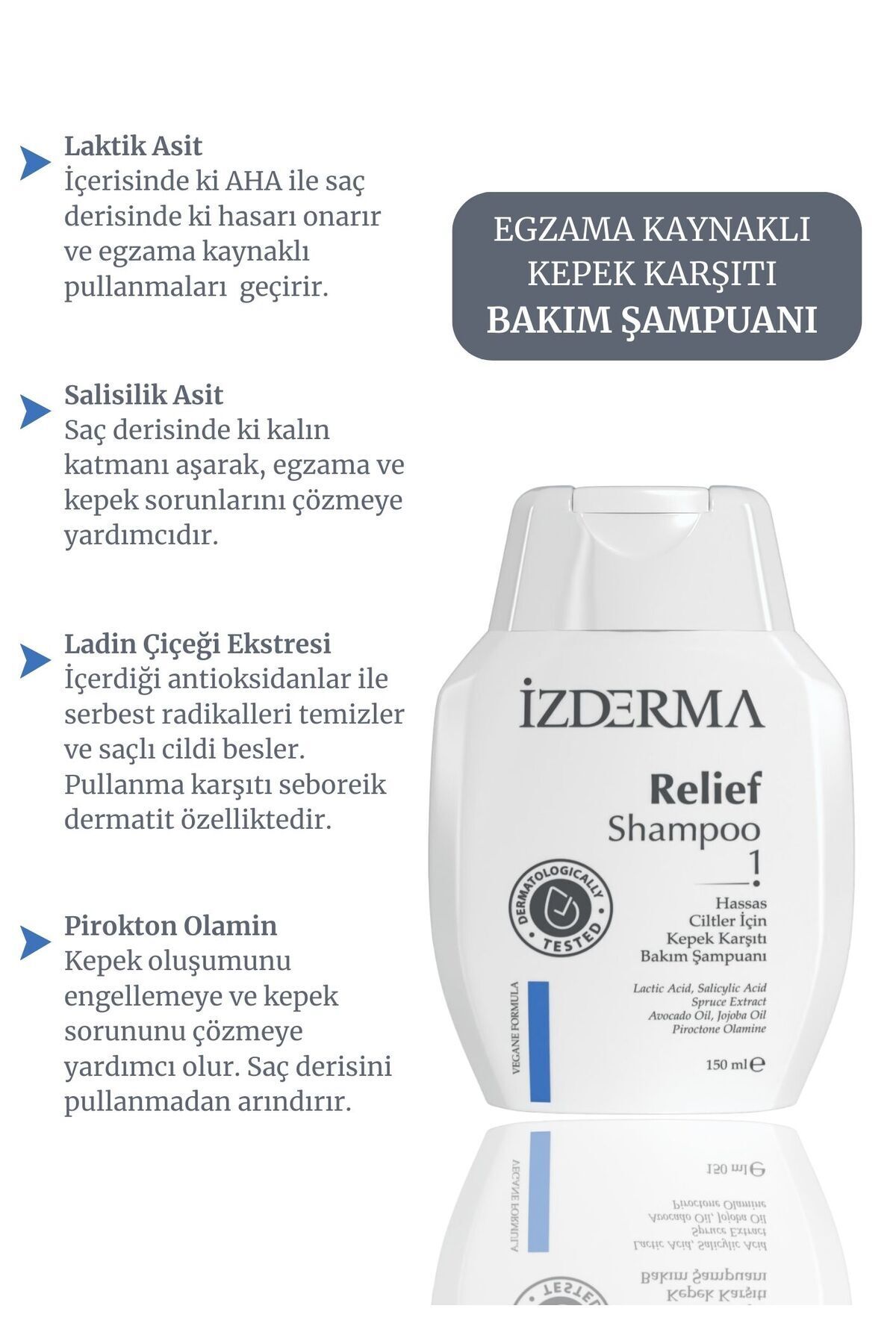 izderma Relief Kepek, Kaşıntı, Pullanma Karşıtı Bakım Şampuanı-3