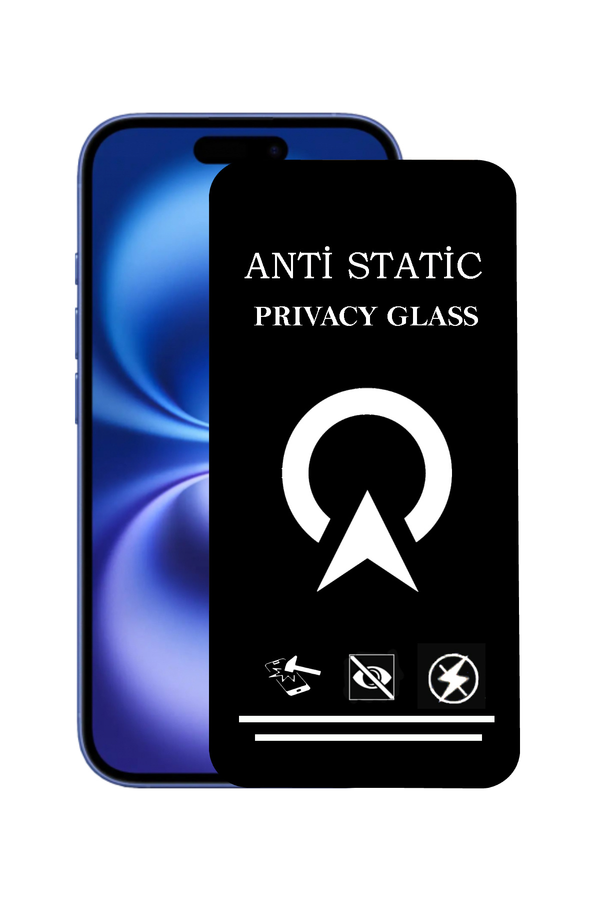 Apple iPhone 16 Uyumlu Tam Kaplayan Anti Statik Görünmez Safir Ekran Koruyucu Hayalet Cam