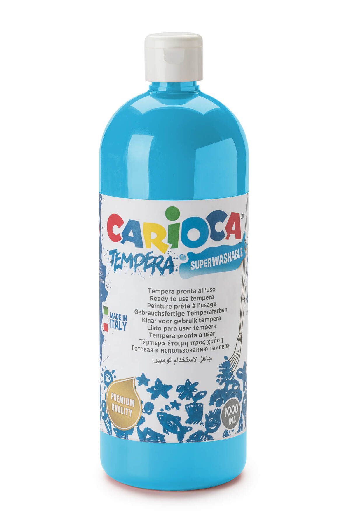 CARIOCA Tempera Boya - Açık Mavi (SÜPER YIKANABİLİR) 1000ml - 1350gr / Plastik Şişede