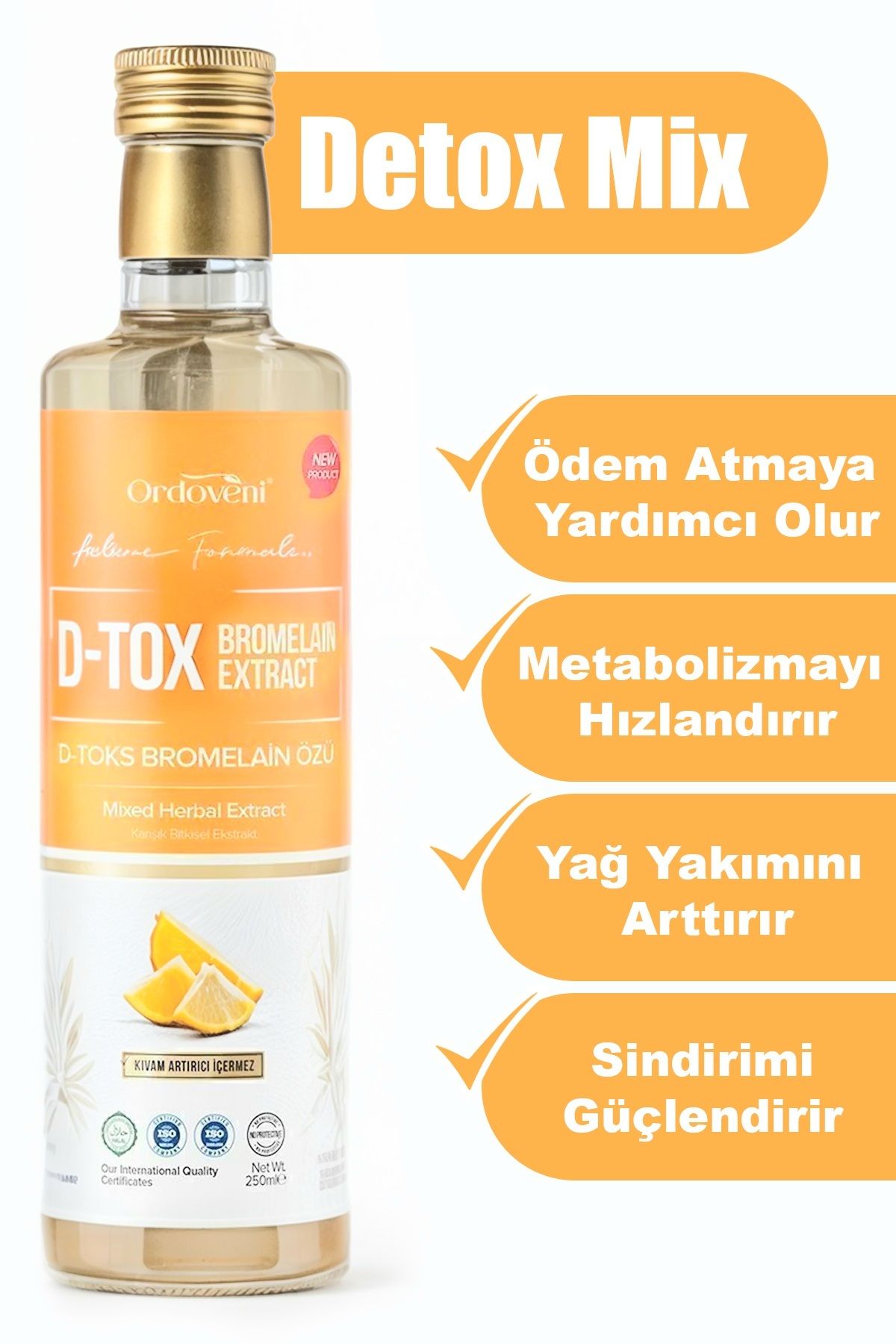 Detox Mix - Detox Için Ideal Karışım: Bromelain, Alıç Ve Ananas Sirkesi Ile Sağlıklı Yaşam 250 ml