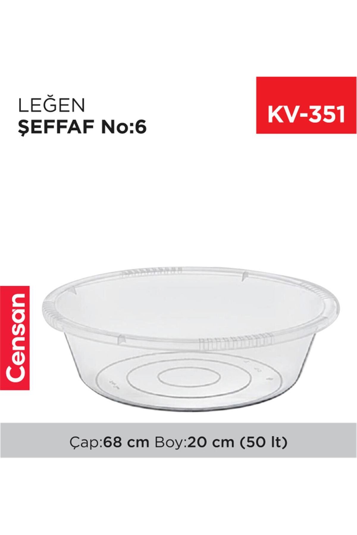 karadağsb 6 No Leğen Şeffaf Çamaşır Leğeni 50 Litre -E425