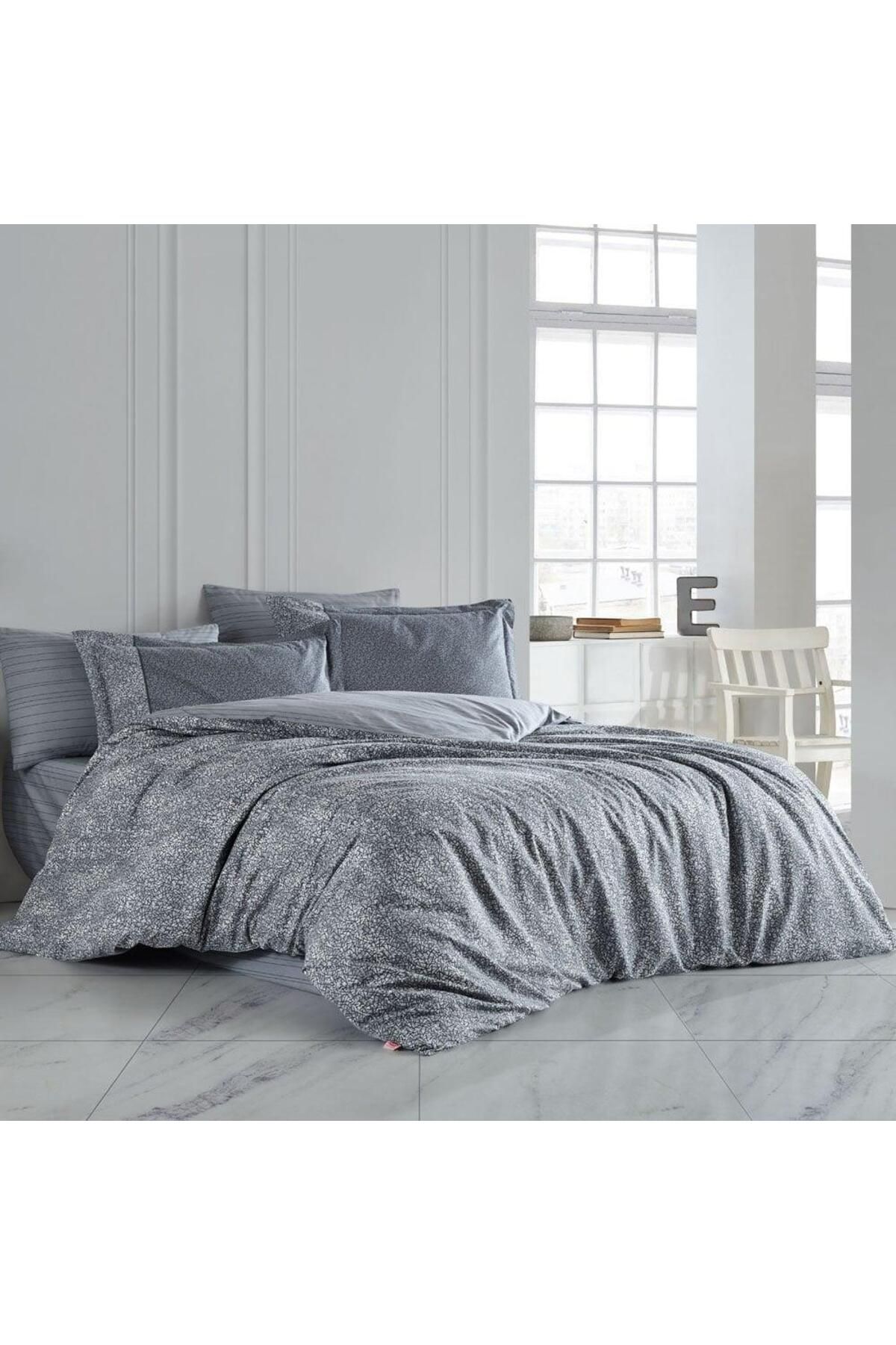FAYMEM GLOBAL Çift Kişilik Poplin Nevresim Takımı Silvana Gri