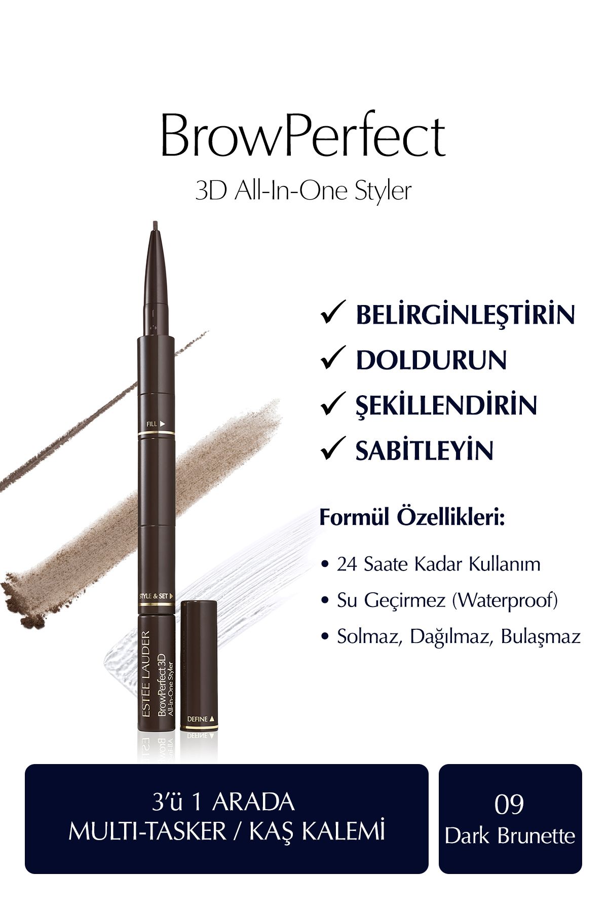 Estee Lauder Get Eyebrows That Look Perfect.BrowPerfec09 Dark Brunette MC Eyebrow Pencil.MZLK 263