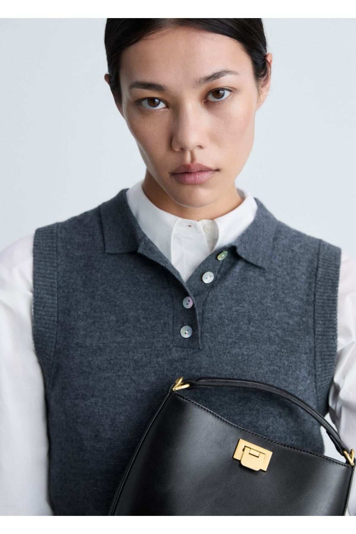 MANGO Woman-Mini Shopper Bag with Metallic Detail 8