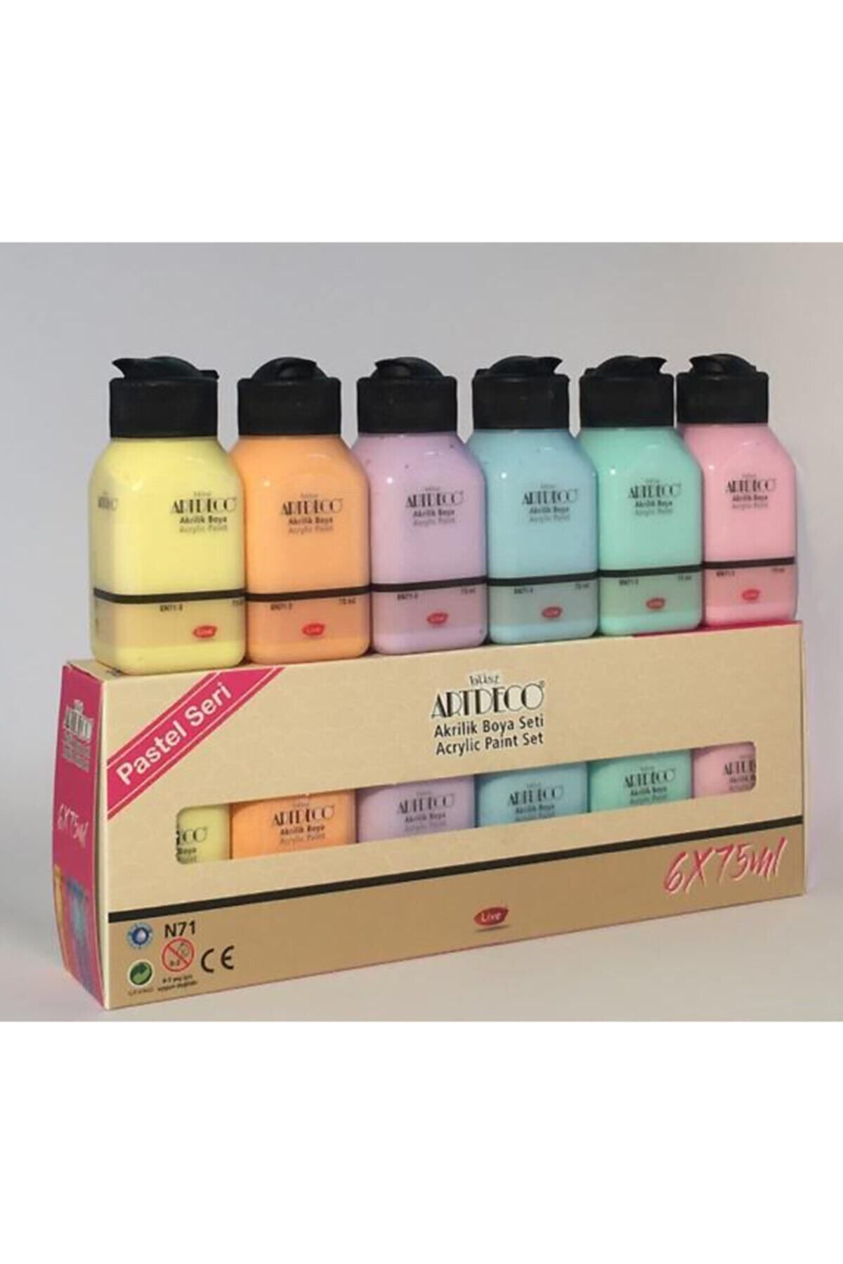 Artdeco Akrilik Boya 6x75ml Pastel Renkler-2