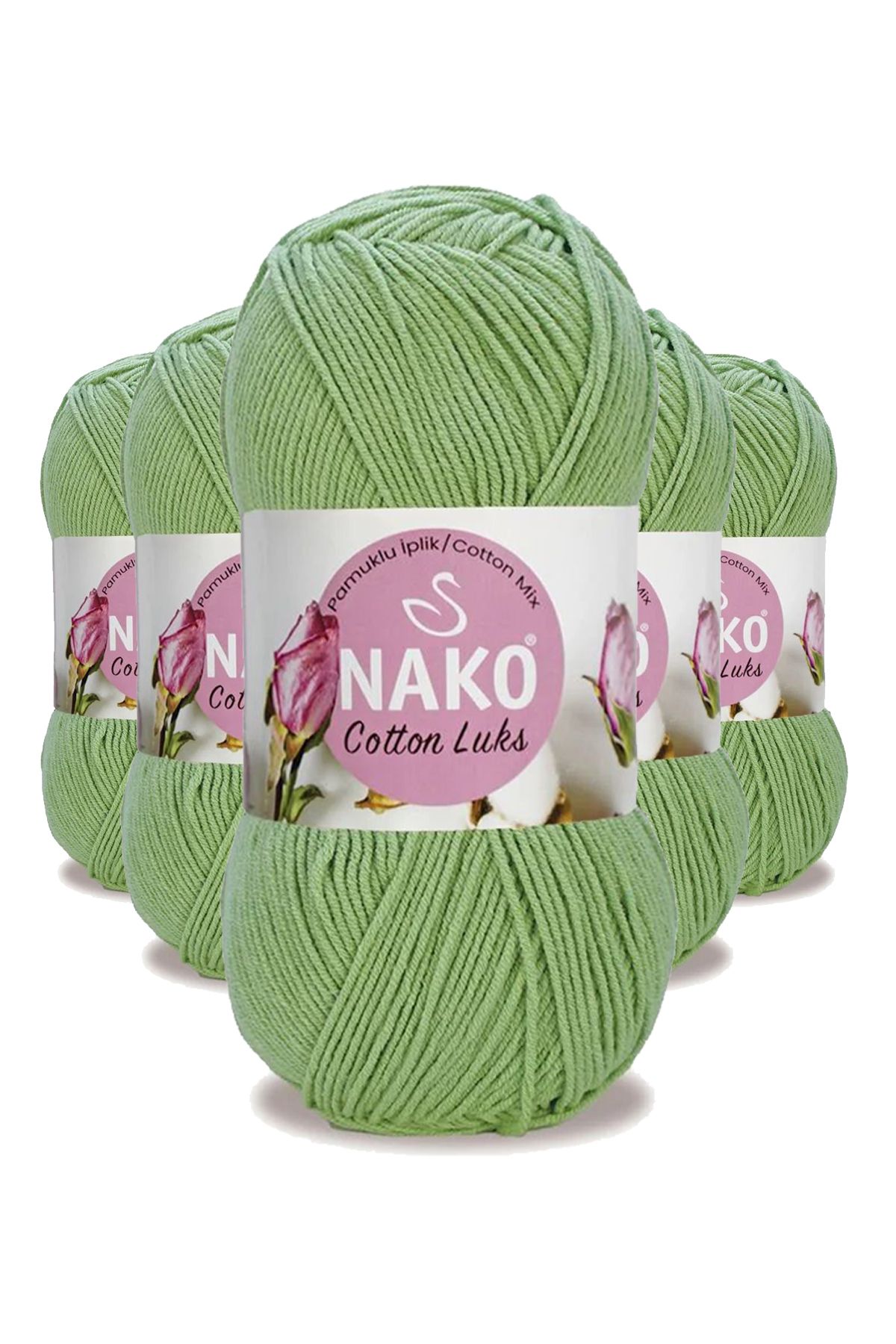 NAKO 5 Adet Cotton Lüks Yelek Tunik Kazak Bluz Hırka İpi Yünü Çağla 97578