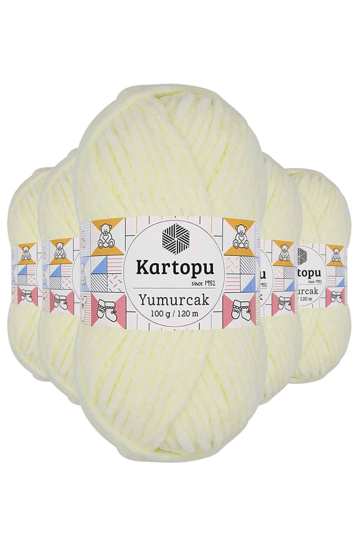 Kartopu 5 Adet Yumurcak Kadife El Örgü İpi Krem K335