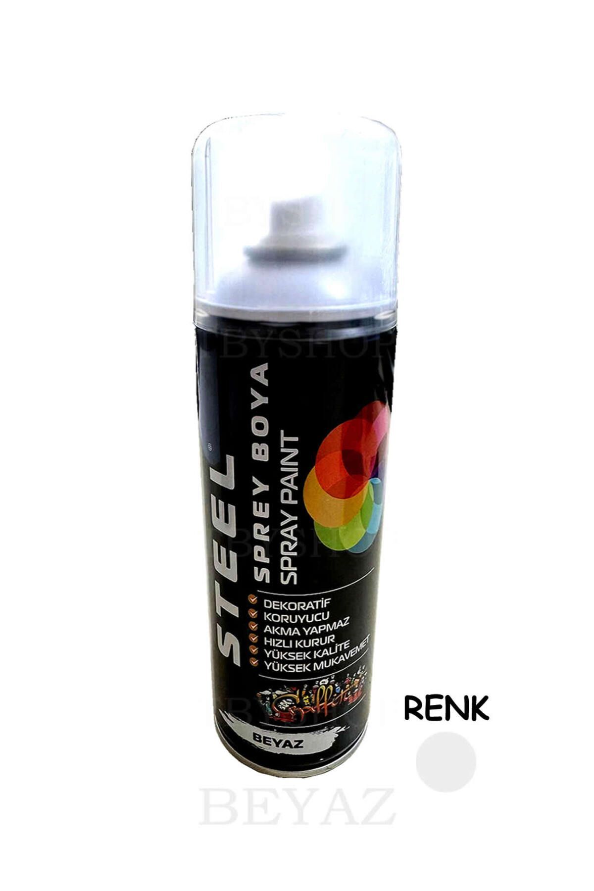 TBYSHOP Beyaz Renk Sprey Boya 400 ML Dekoratif Boya Graffiti Duvar Boyası Mobilya Boyası Metal Boyası 1 Adet