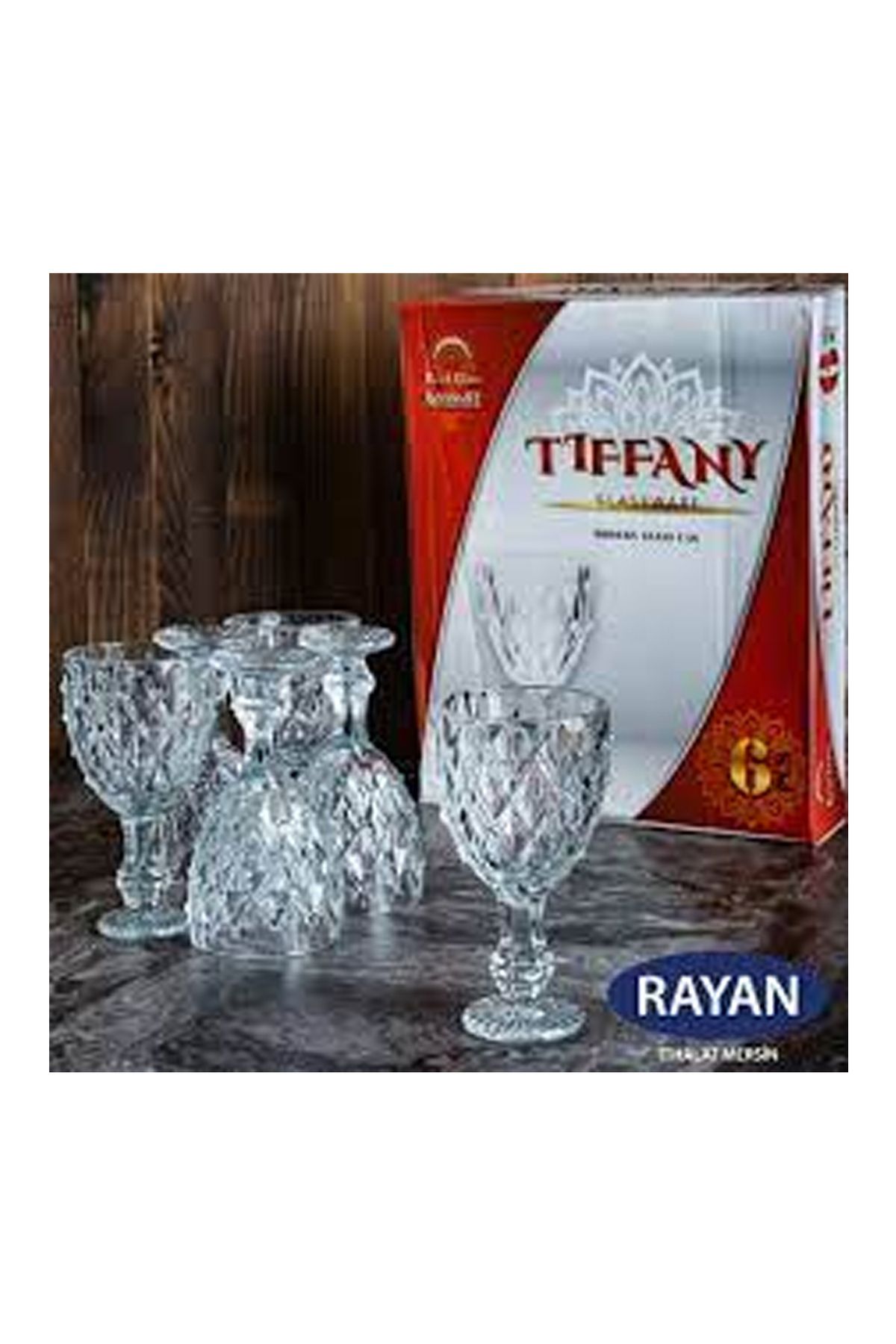 karadağsb Rayan Tiffany 6'Lı Lüx Ayaklı Bardak