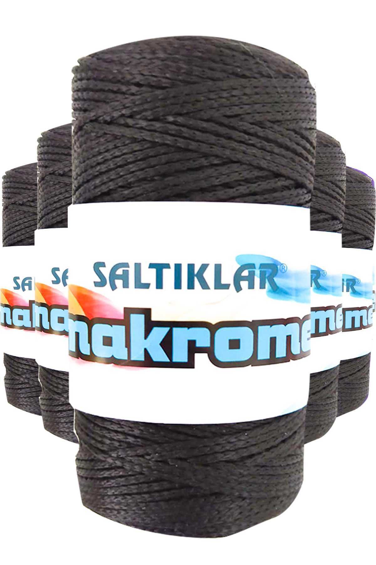 VALORİA 5 Adet Polyester Makrome İpi SYH Siyah 100 gr