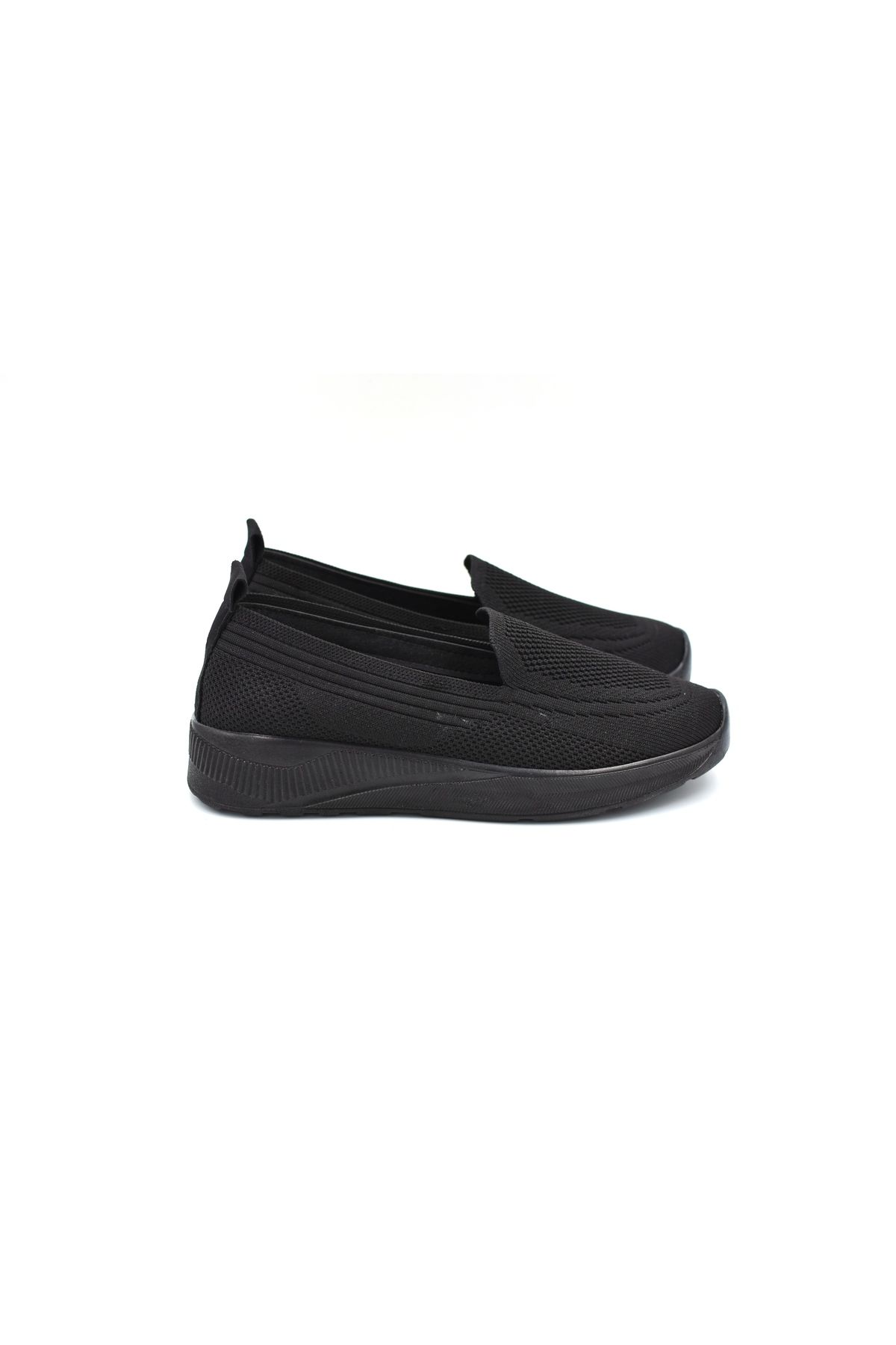 BEYAZ-(FİLİNTA MODA) Poli Hafif Taban Dokuma Günlük Kadın Comfort Ayakkabı Siyah 3